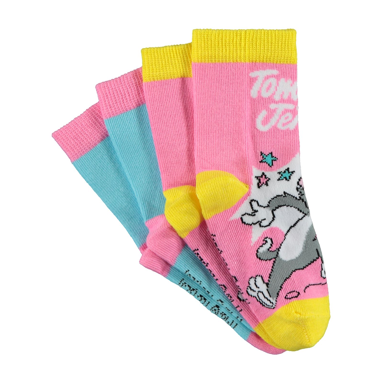 Tom And Jerry Kız Çocuk 2'li Soket Çorap 3-11 Yaş Mavi