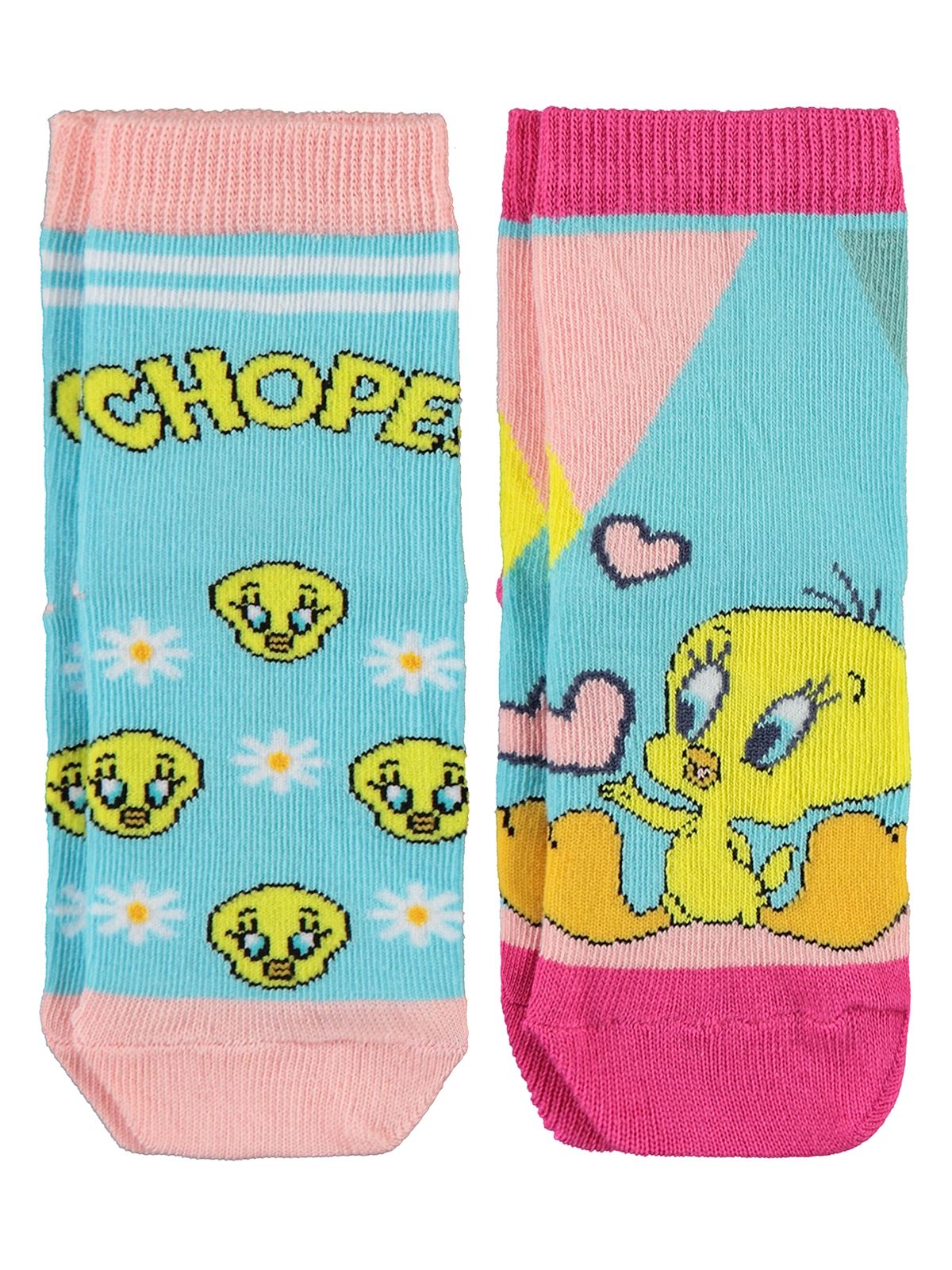 Tweety Kız Çocuk 2'li Soket Çorap Set 3-11 Yaş Turkuaz