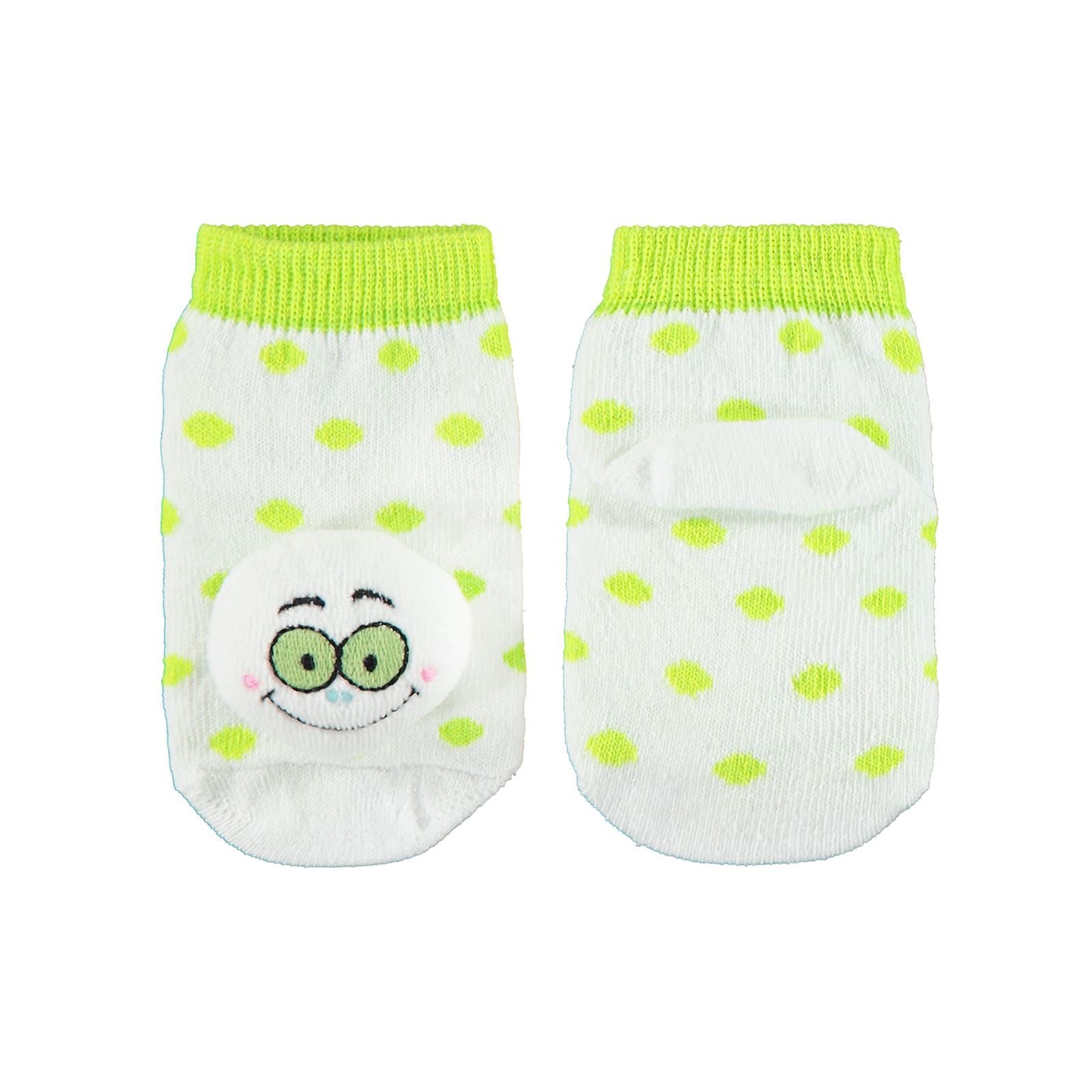Minidamla Bebek Çıngıraklı Çorap 0-6 Ay Fıstık Yeşili