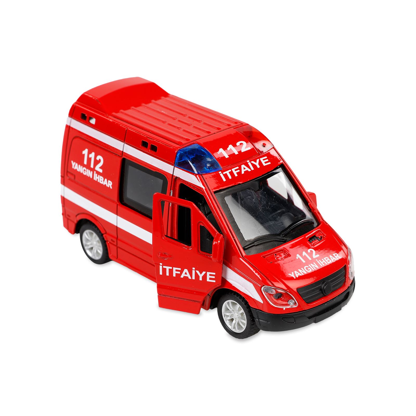 Can Oyuncak Sesli Metal Ambulans Aracı Kırmızı