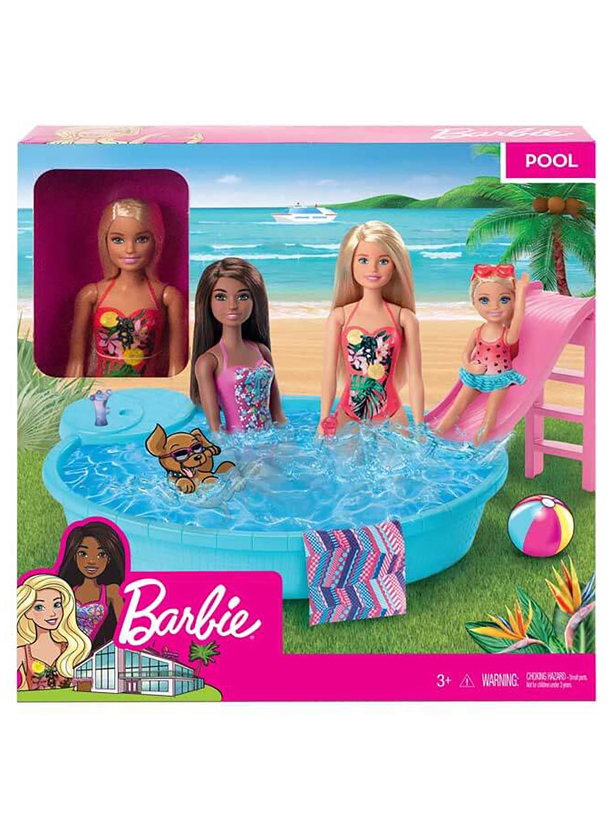 Barbie Ve Havuzu Oyun Seti Pembe