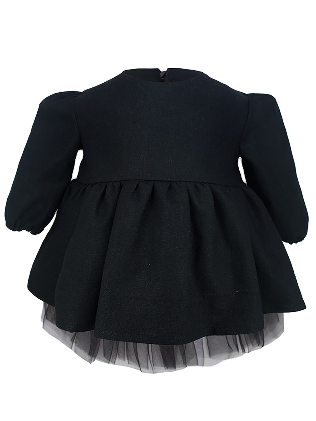 Shecco Babba Kız Çocuk Tütü Elbise Uzun Kollu 6-10 Yaş Siyah