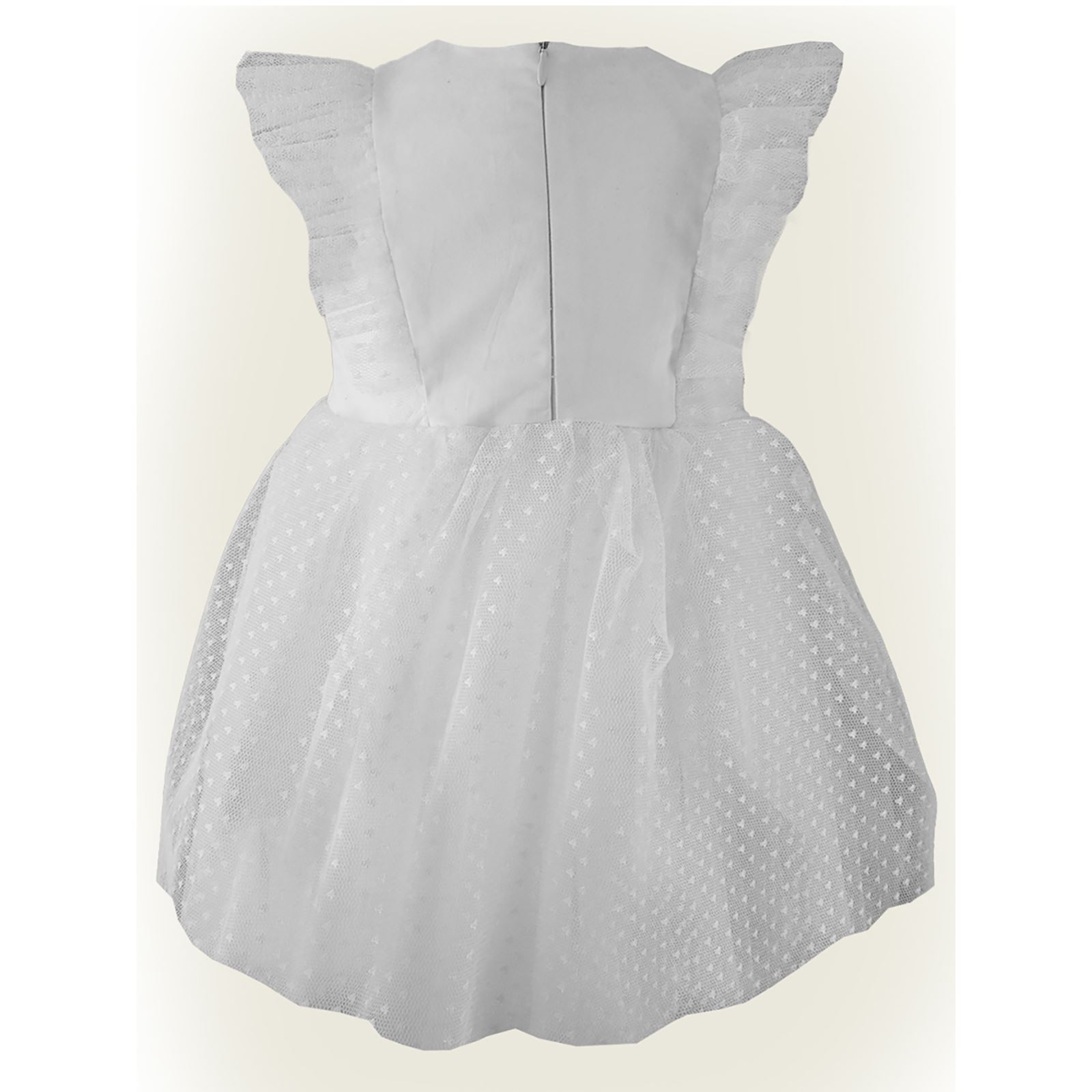 Shecco Babba Tütü Elbise Bandana Takım Doğum Günü Elbisesi 6-10 Yaş Abiye Beyaz