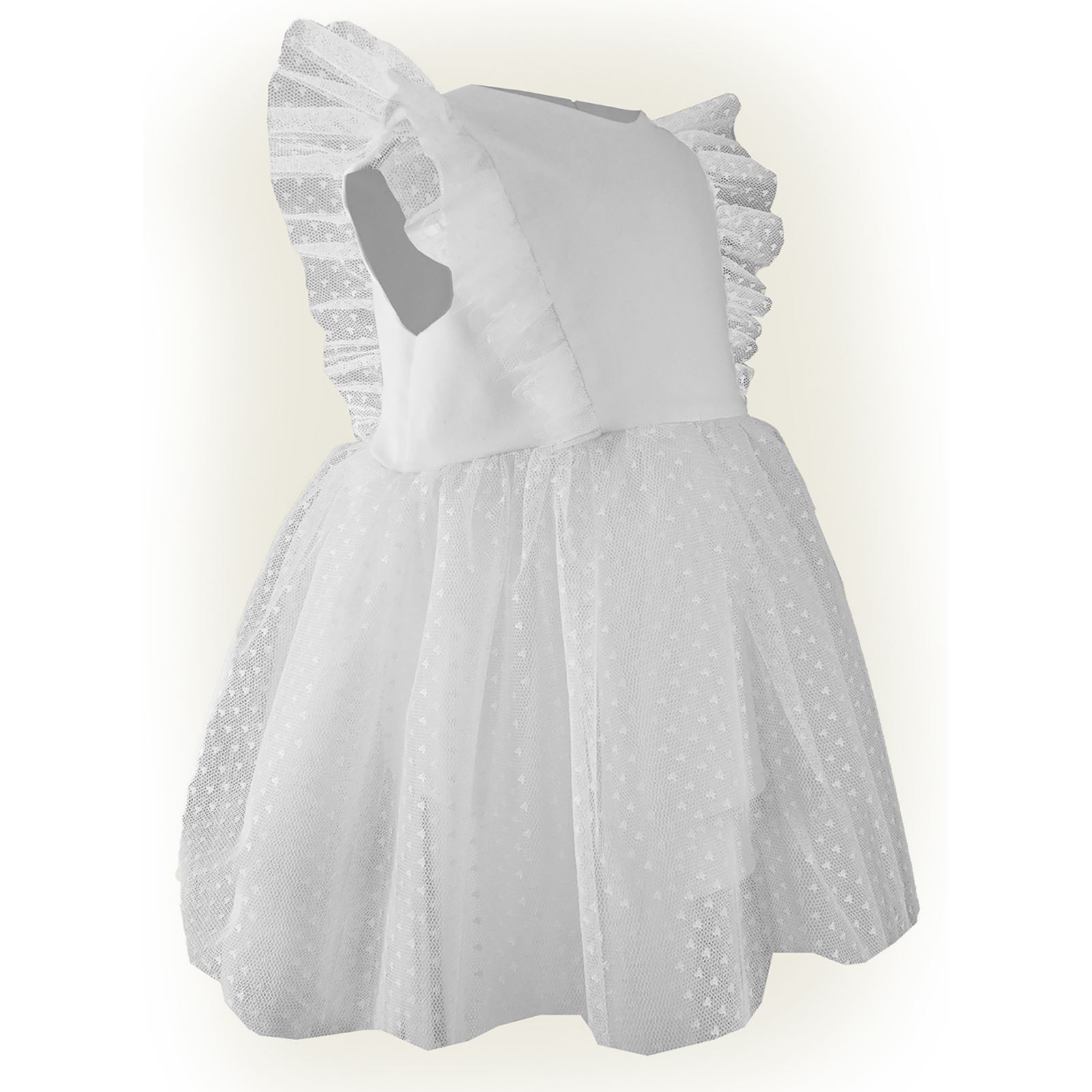 Shecco Babba Tütü Elbise Bandana Takım Doğum Günü Elbisesi 6-10 Yaş Abiye Beyaz