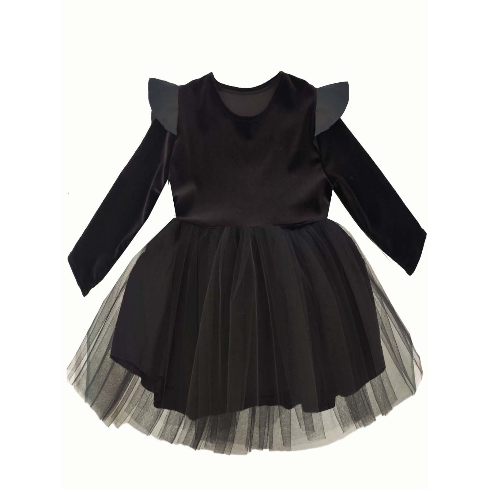 Shecco Babba Kız Çocuk Deri Detaylı Tütü Elbise 6-10 Yaş Siyah