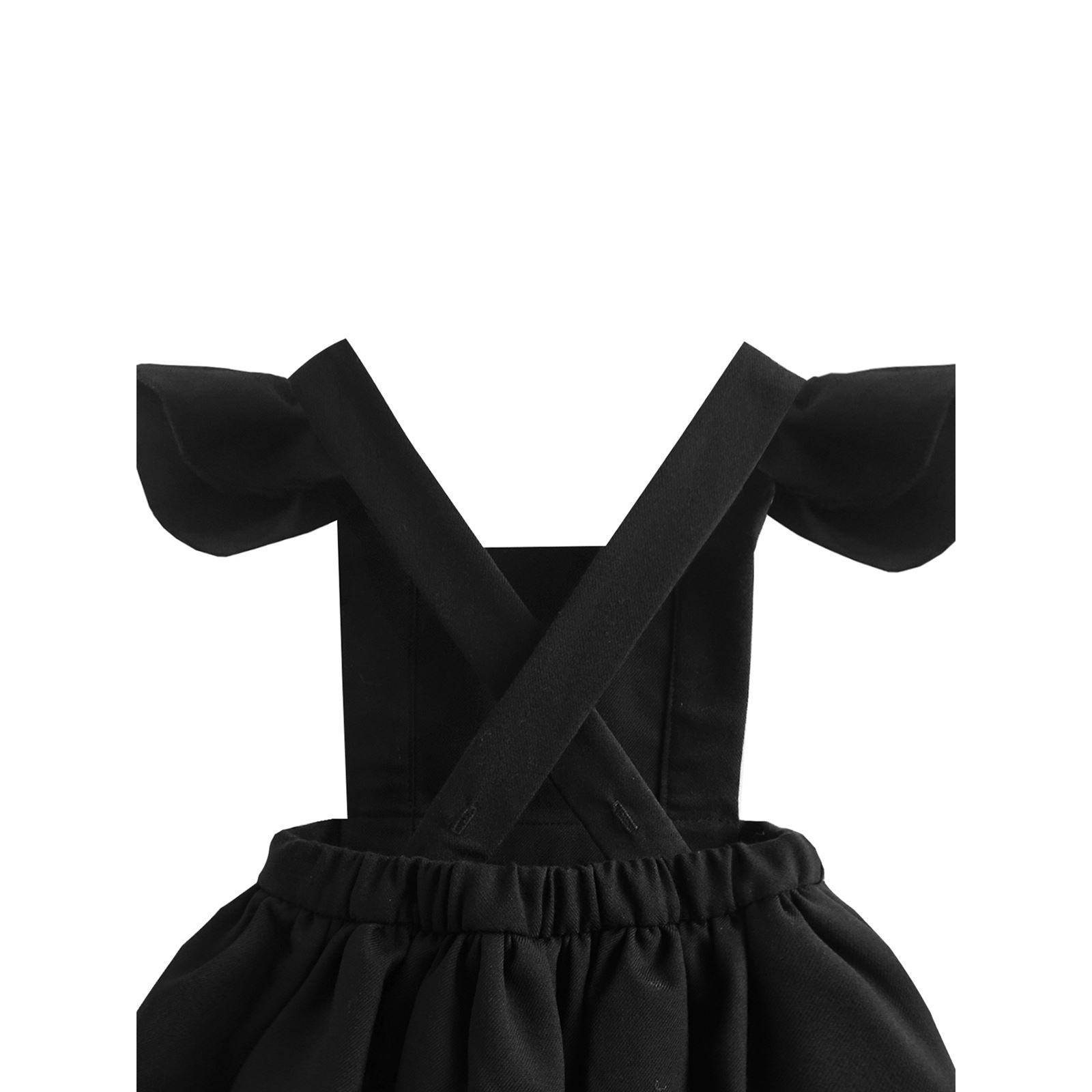 Shecco Babba Kız Çocuk Fırfırlı Tütü Elbise Taç Takım 6-10 Yaş Siyah