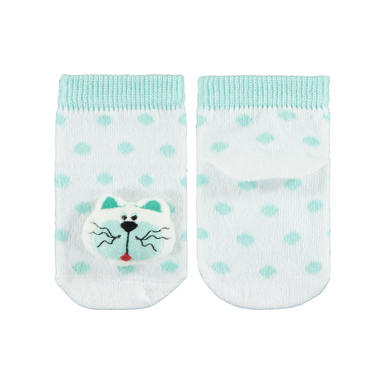 Minidamla Bebek Çıngıraklı Çorap 0-6 Ay Mint Yeşili