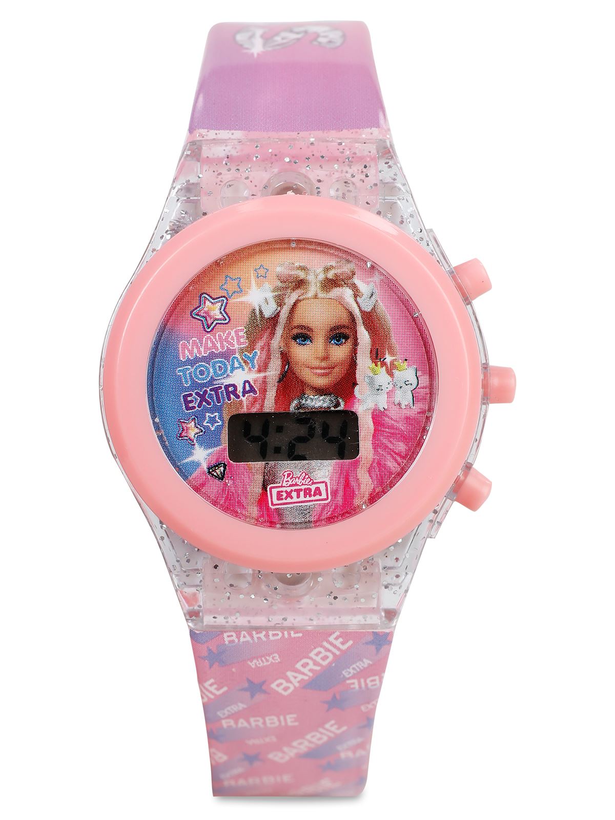 Barbie Frocx Lisanslı Led Işıklı Dijital Kol Saati Pembe