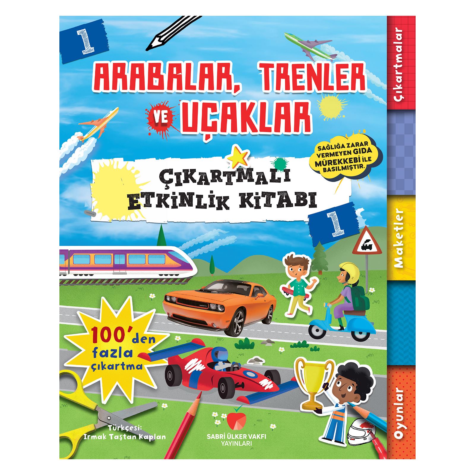 The Kitap Çocuk Arabalar Trenler Ve Uçaklar Çıkartmalı Etkinlik Kitabı 1 Standart