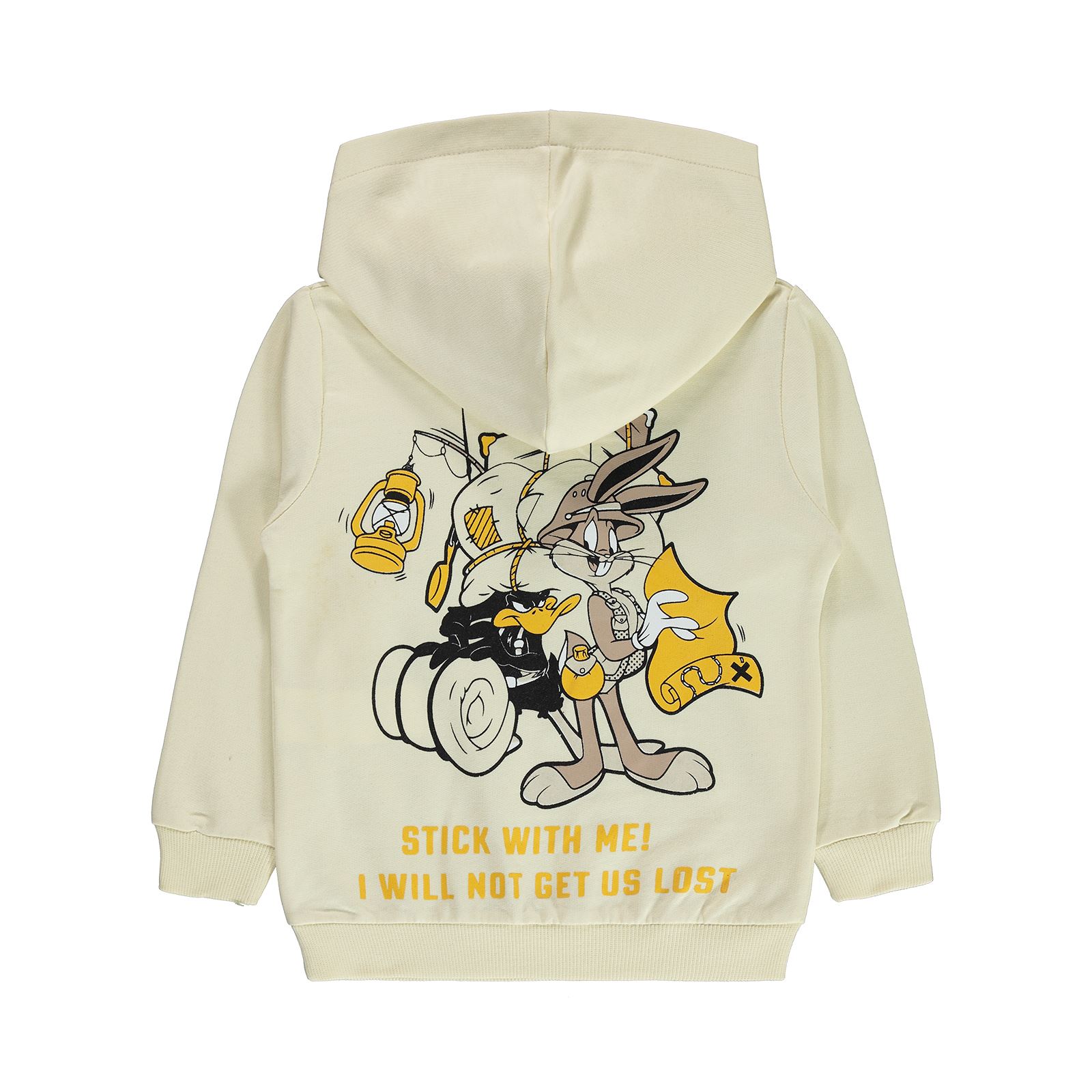 Bugs Bunny Erkek Çocuk Kapüşonlu Sweatshirt 2-5 Yaş Fil Dişi
