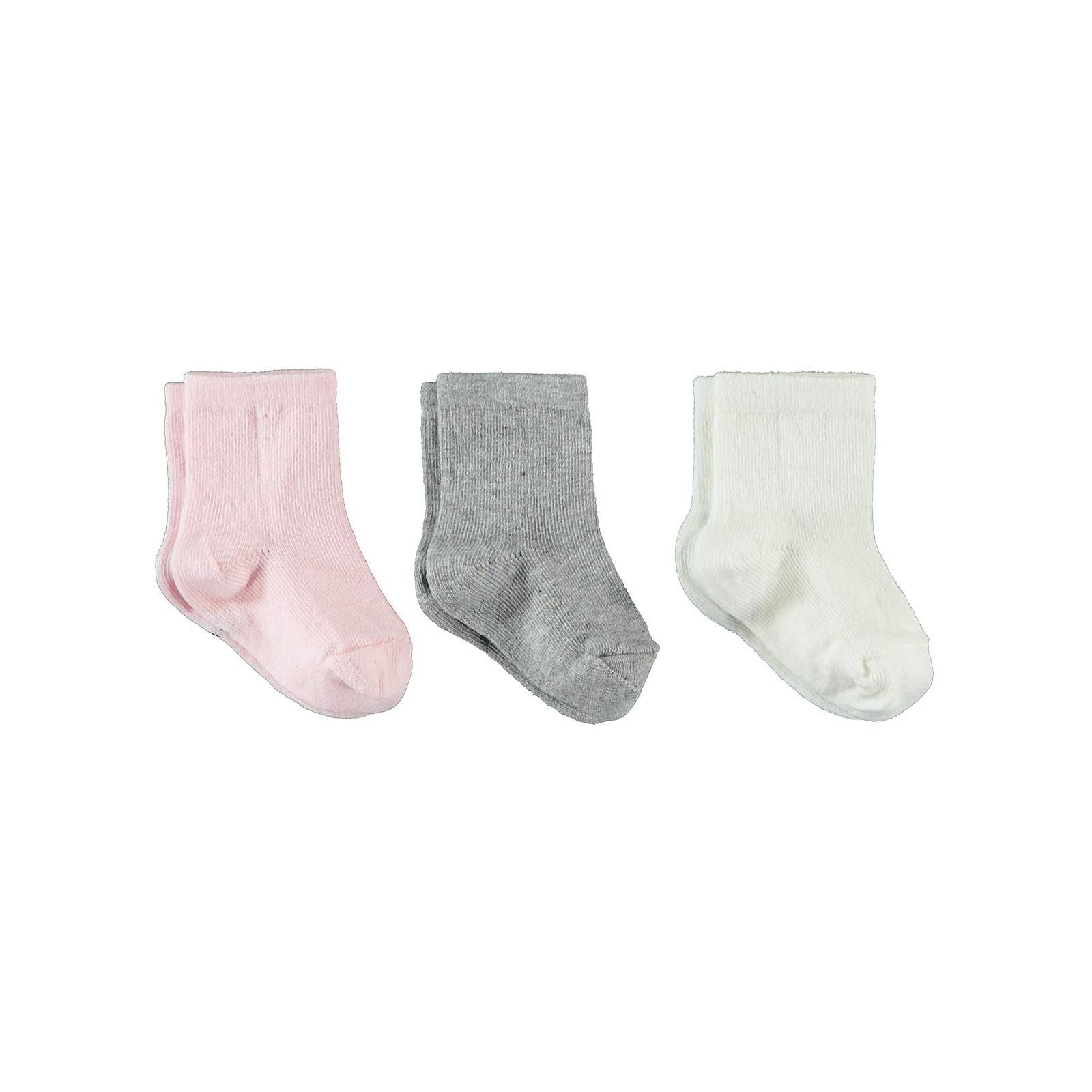 Civil Baby Kız Bebek 3'lü Çorap Set 6-18 Ay Gri