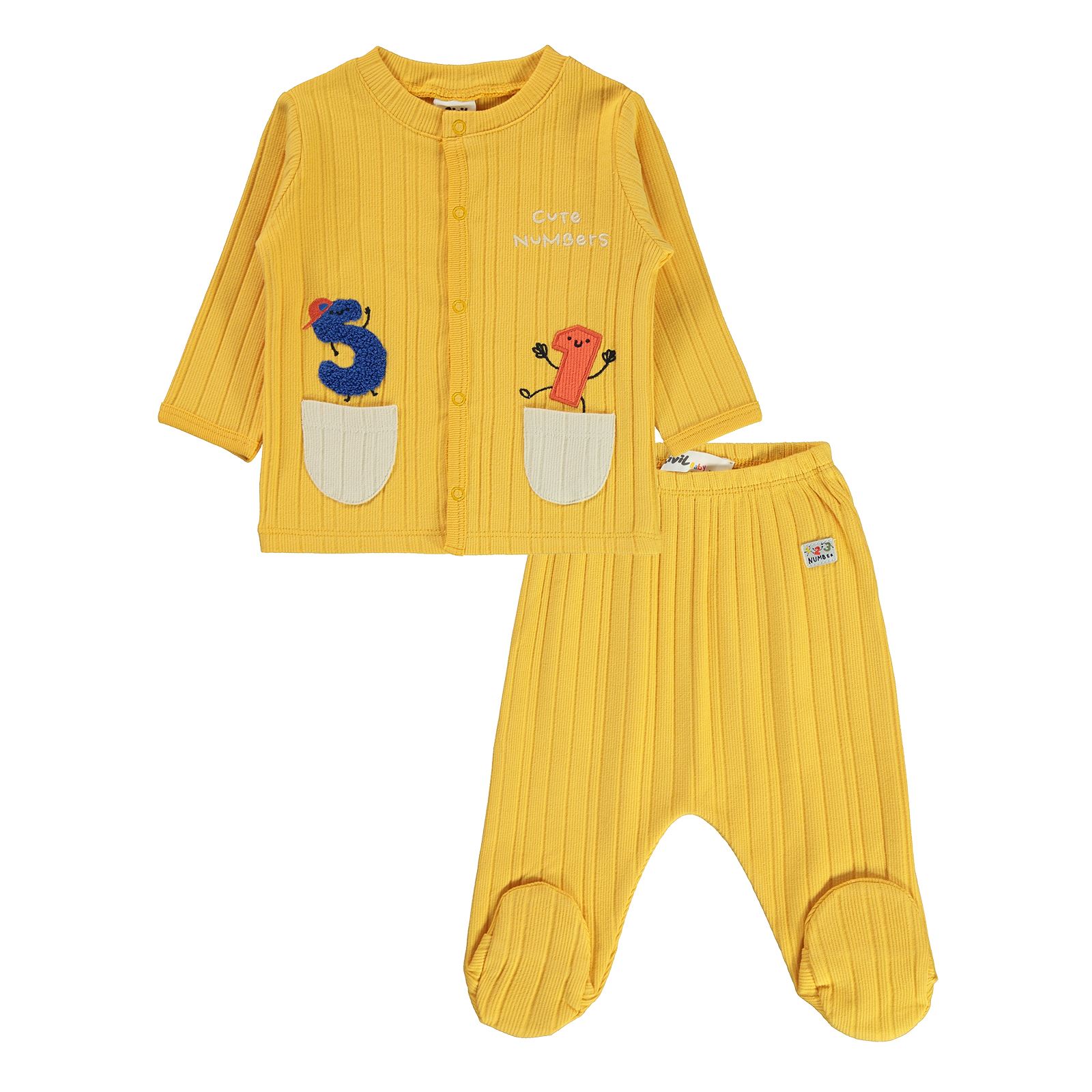 Civil Baby Erkek Bebek Pijama Takımı 3-6 Ay Bal Sarısı