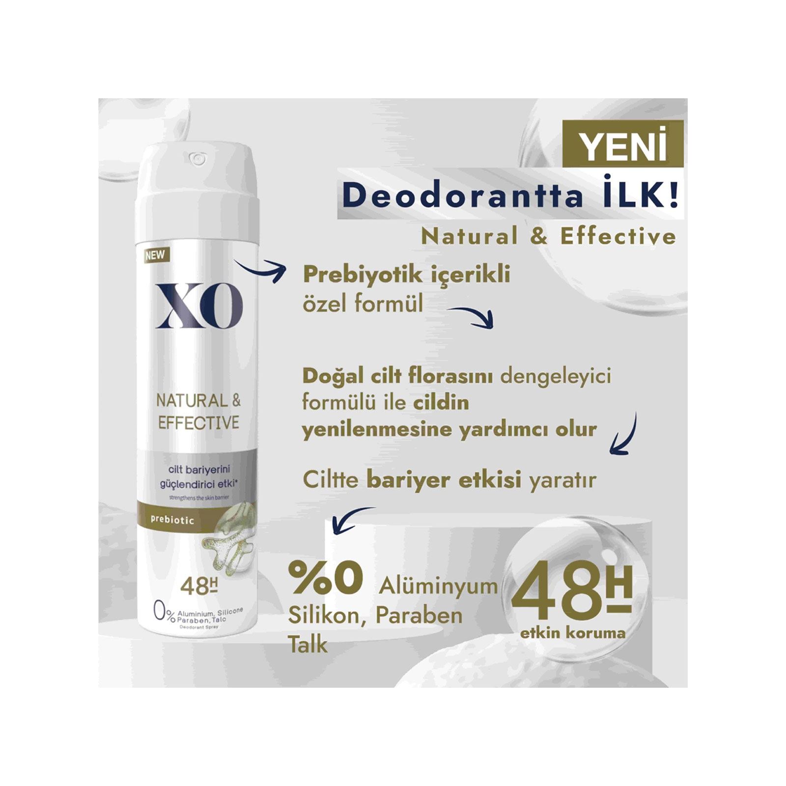 XO Natural & Effective Kadın Deodorant Sprey 150 Ml