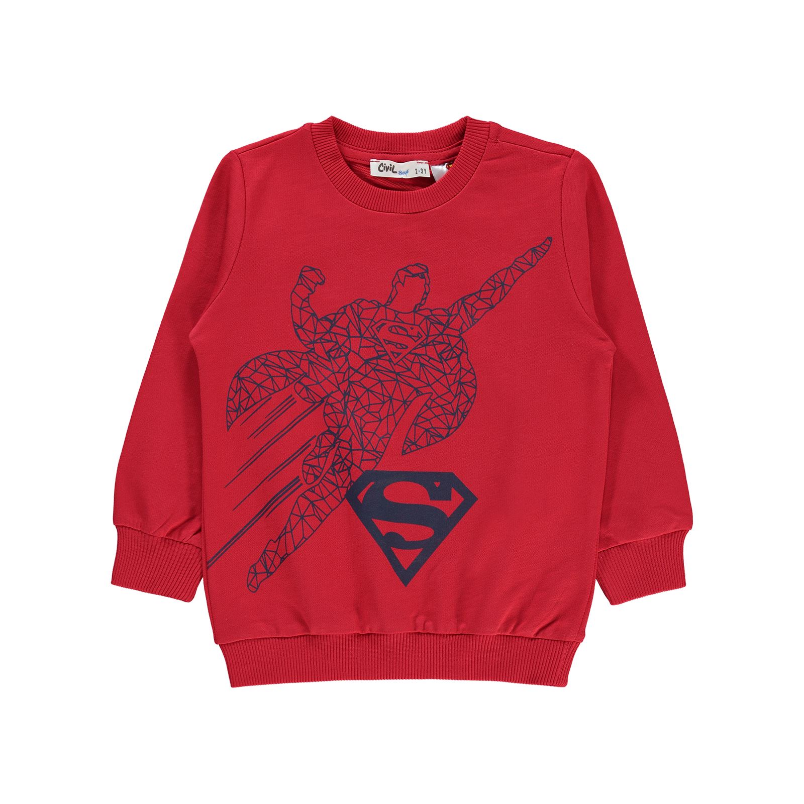 Superman Erkek Çocuk Sweatshirt 2-5 Yaş Kırmızı