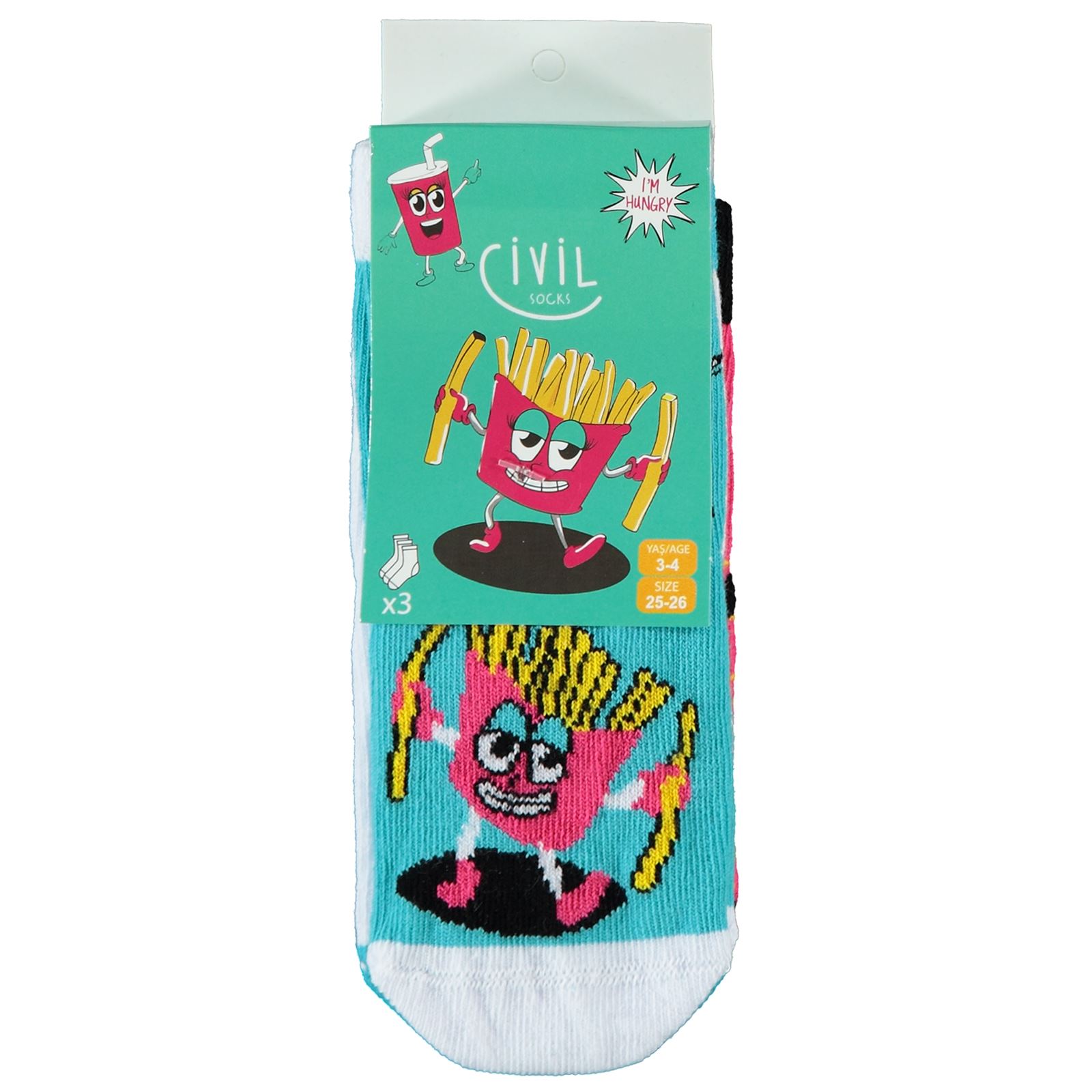 Civil Girls Kız Çocuk 3'lü Soket Çorap Set 3-11 Yaş Turkuaz