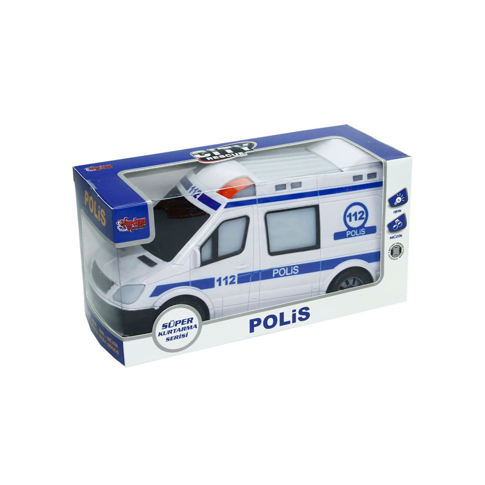 Vardem Oyuncak Sesli Ve Işıklı Polis Arabası Beyaz