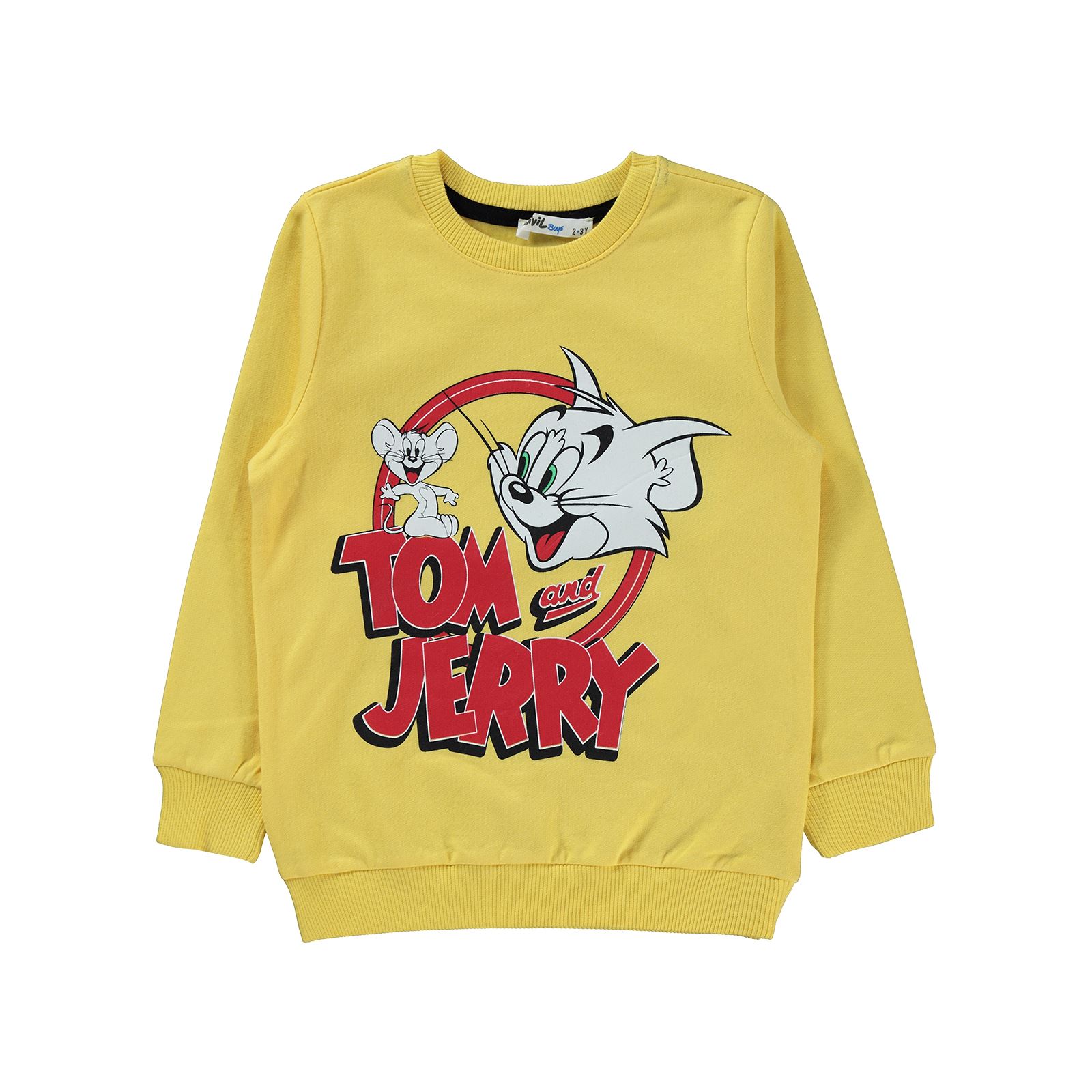 Tom ve Jerry Erkek Çocuk Sweatshirt 2-5 Yaş Sarı