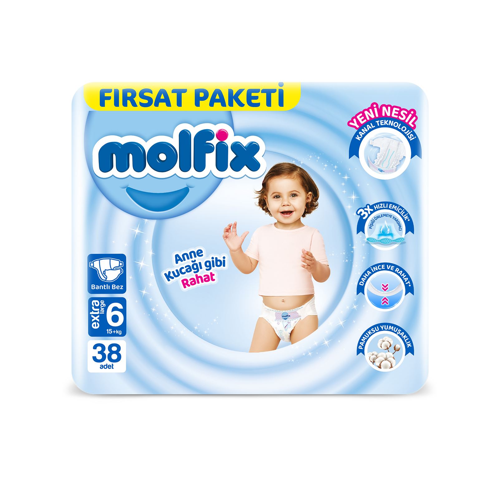 Molfix Fırsat Paketi Extra Large 6 Beden 38 Adet