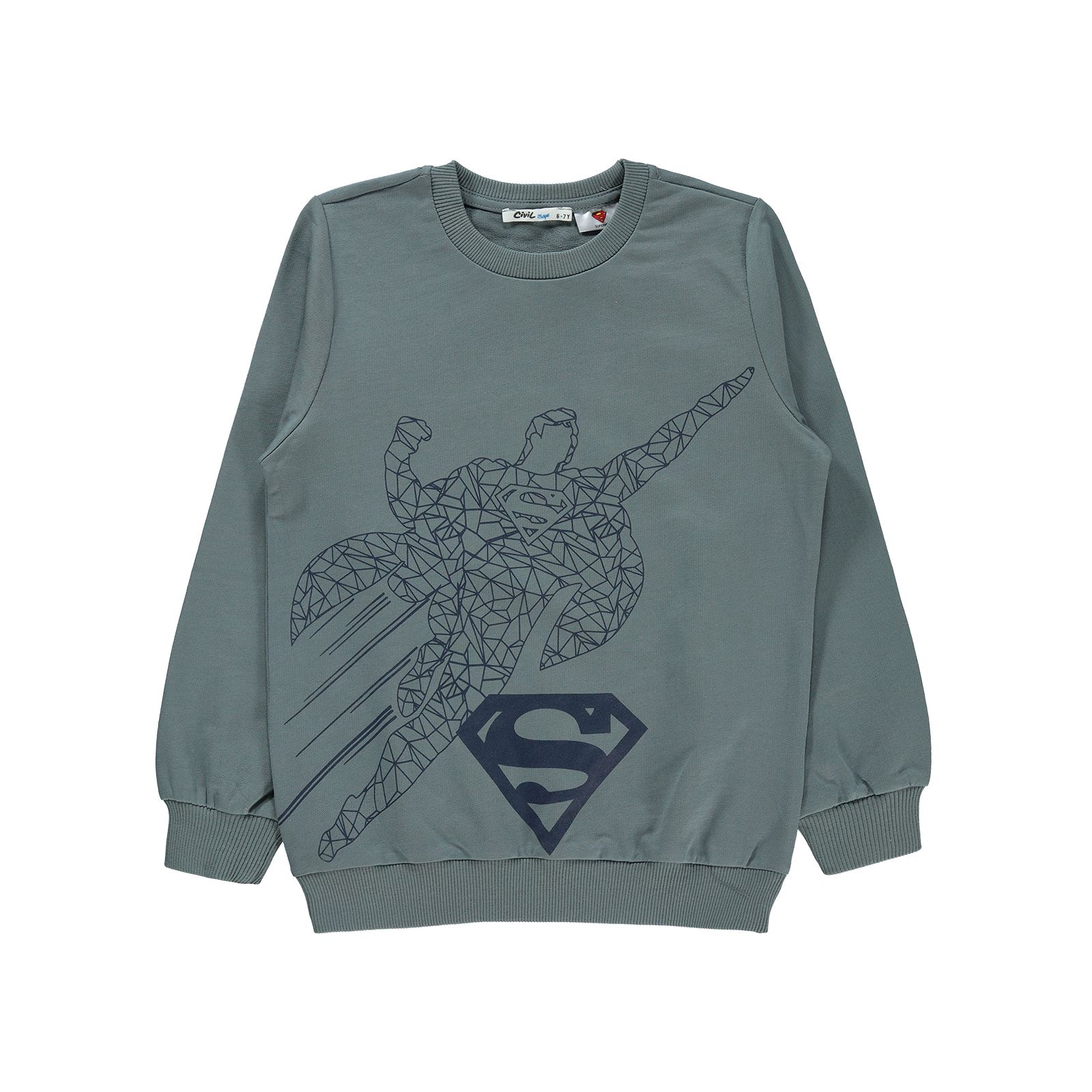 Superman Erkek Çocuk Sweatshirt 6-9 Yaş Gri