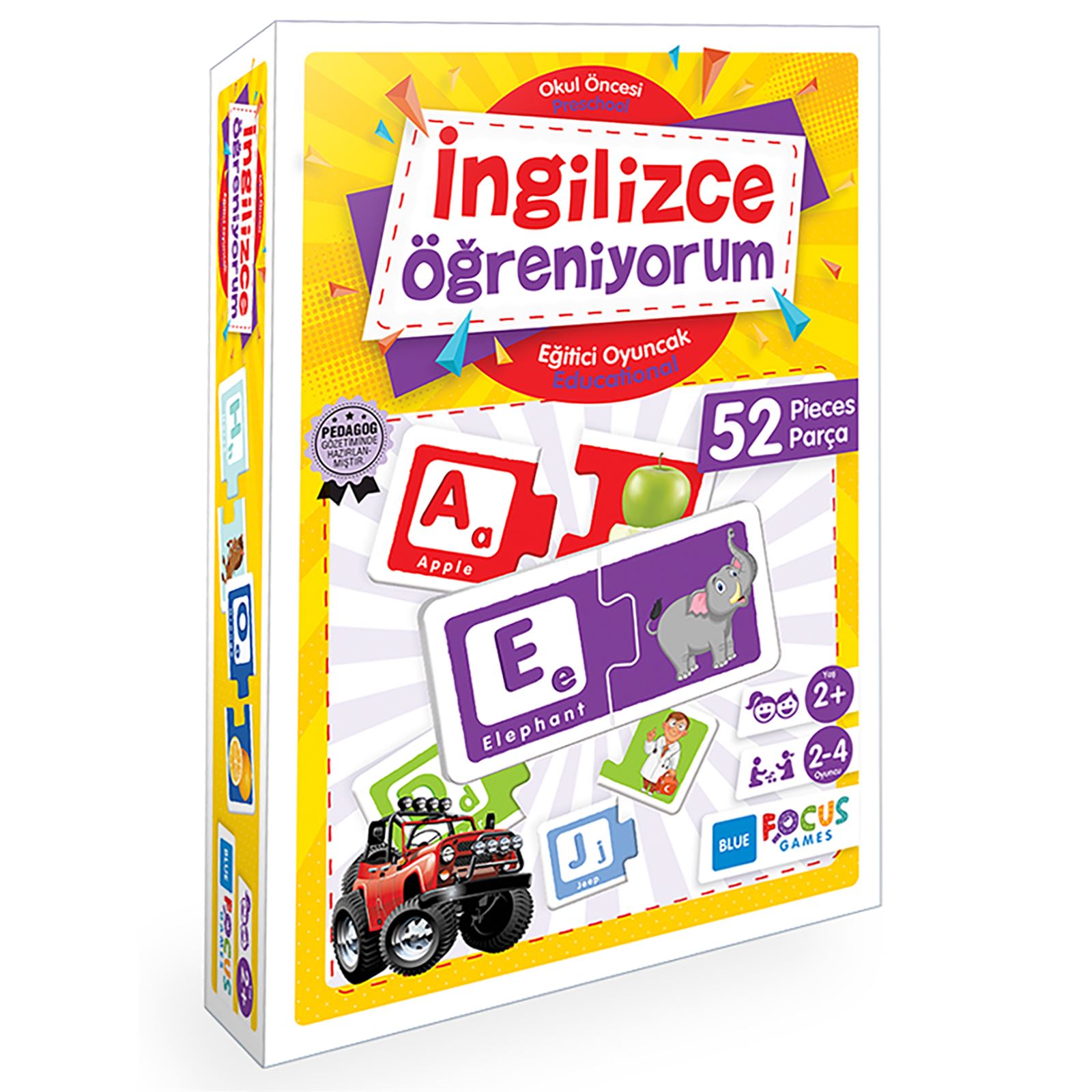 Focus Games İngilizce Öğreniyorum Puzzle 52 Parça Renkli