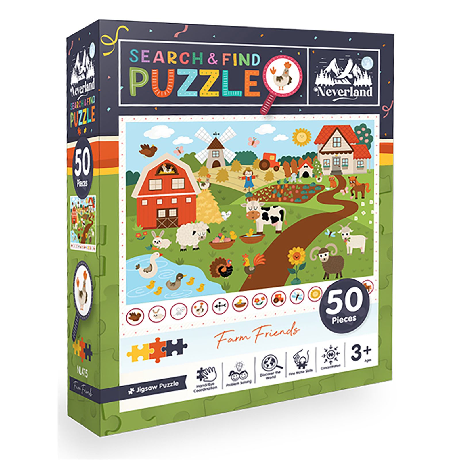 Neverland Çiftlik Arkadaşları Puzzle 50 Parça Renkli