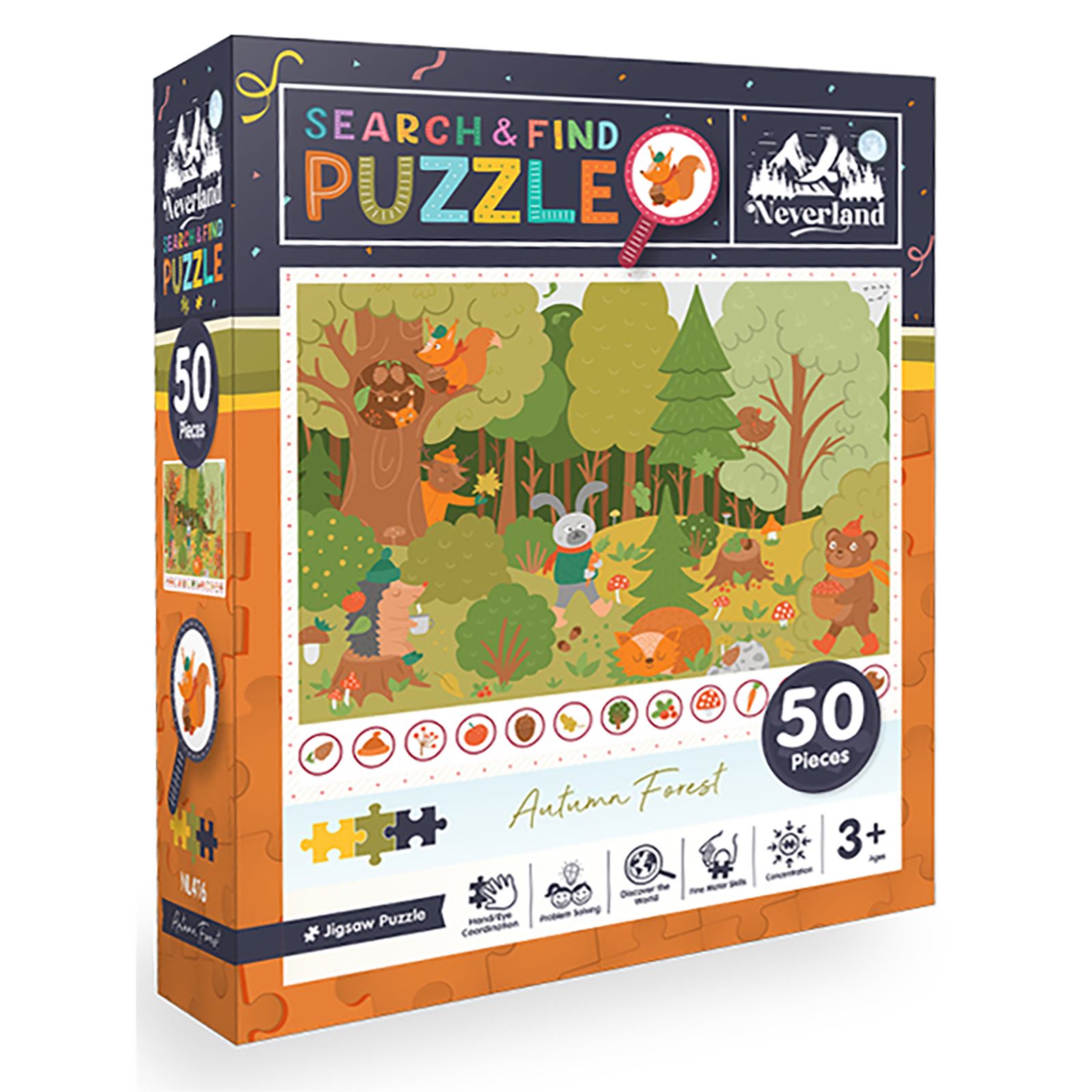 Neverland Sonbahar Ormanı Puzzle 50 Parça Renkli