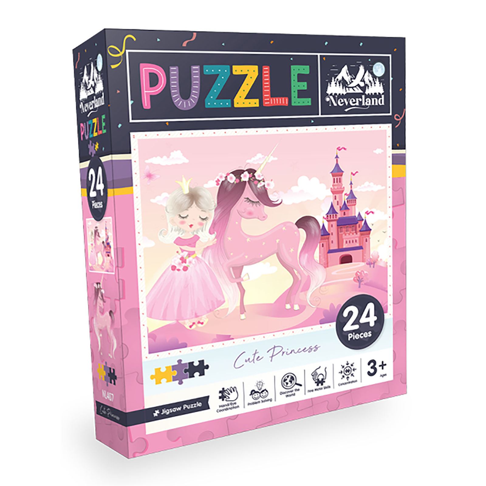Neverland Puzzle Sevimli Prenses Puzzle 24 Parça Renkli