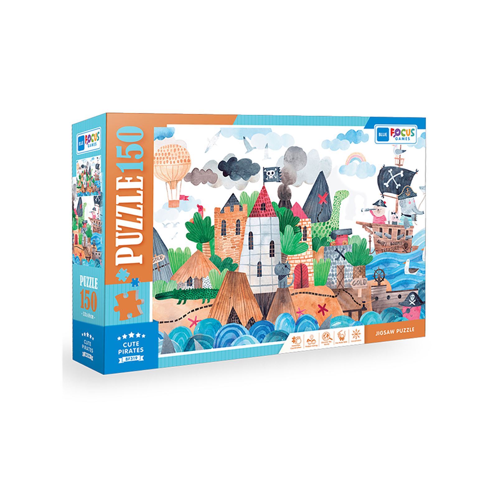 Focus Games Sevimli Korsanlar Puzzle 150 Parça Renkli