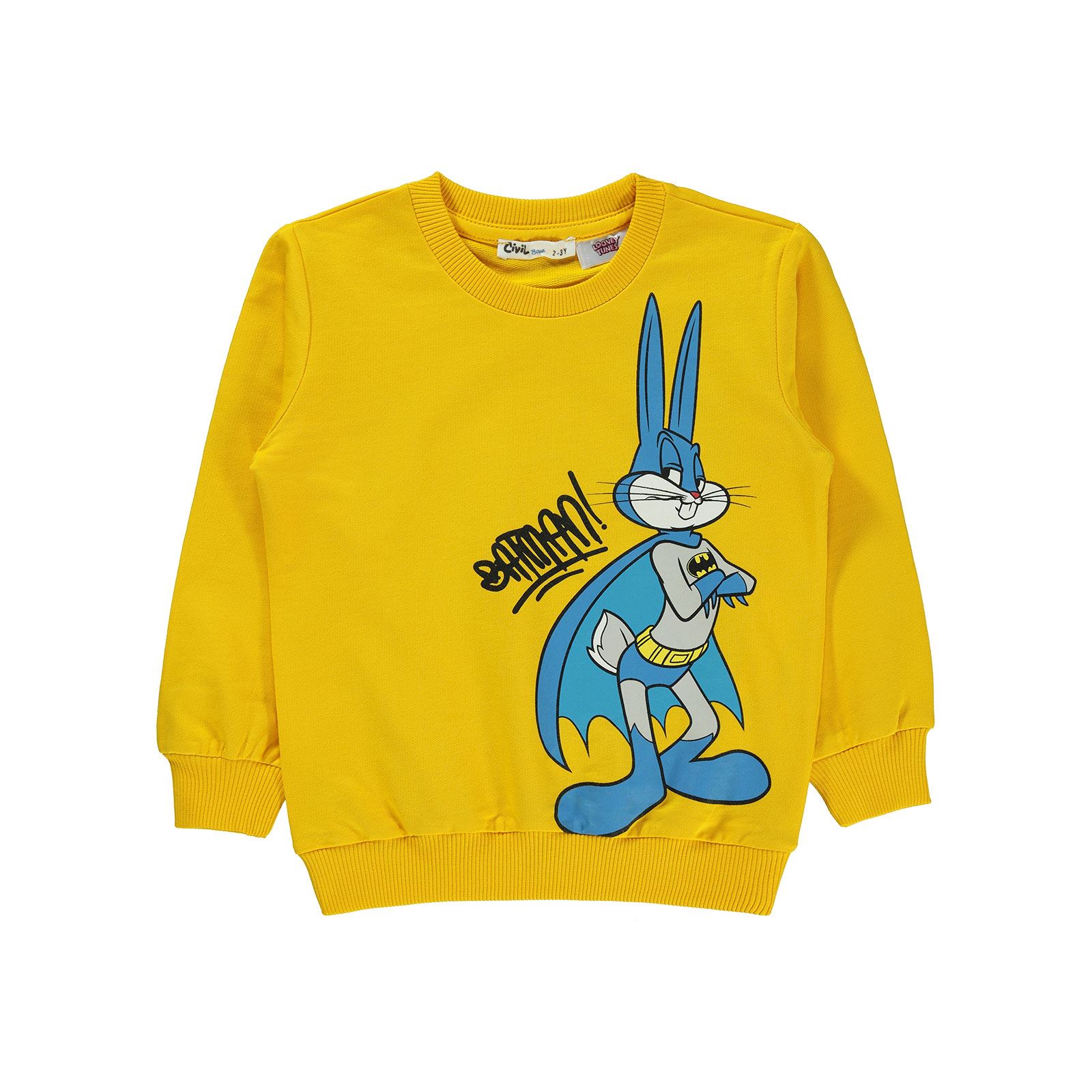Bugs Bunny Erkek Çocuk Sweatshirt 2-5 Yaş Hardal