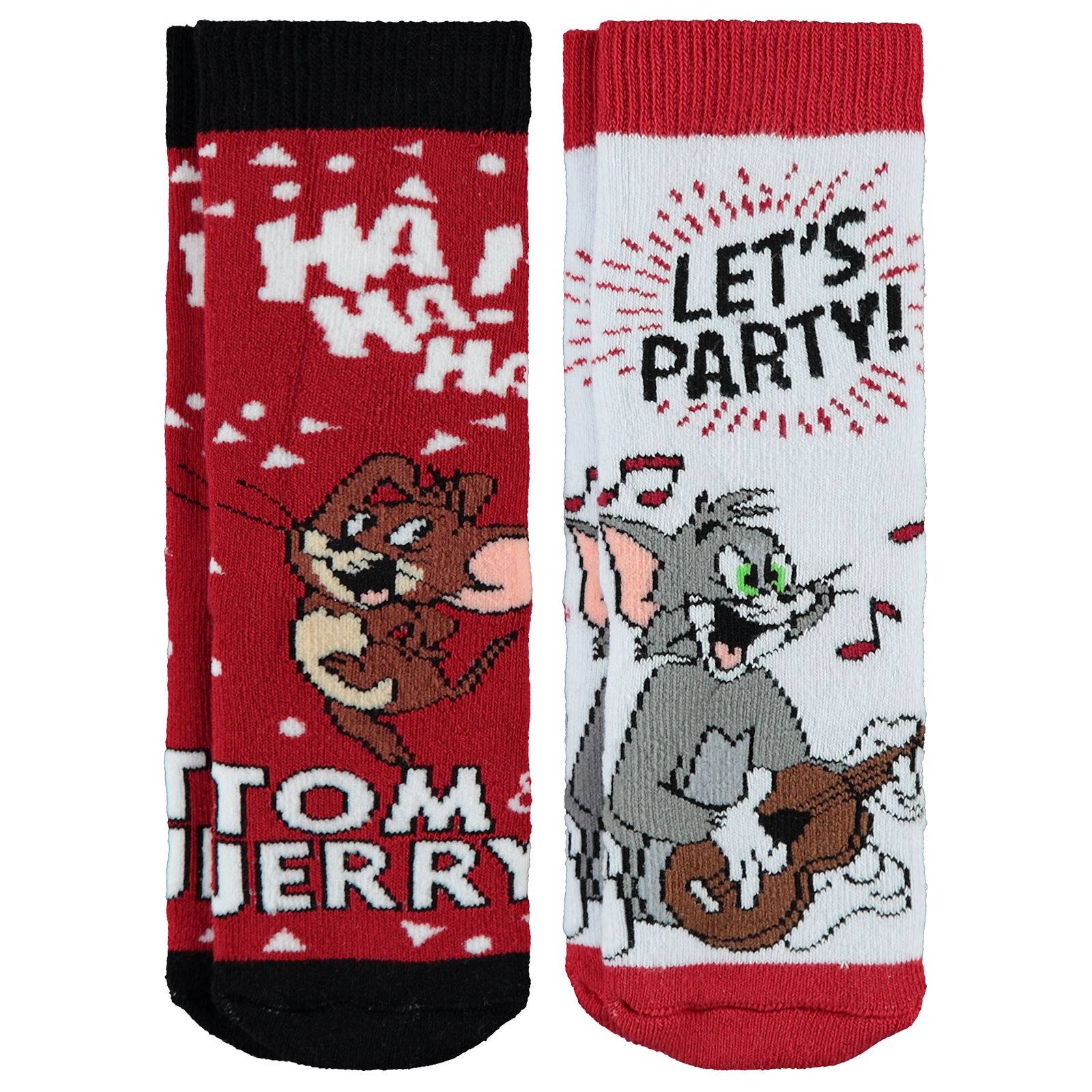 Tom And Jerry Kız Çocuk Havlu Soket Çorap 3-11 Yaş Kırmızı