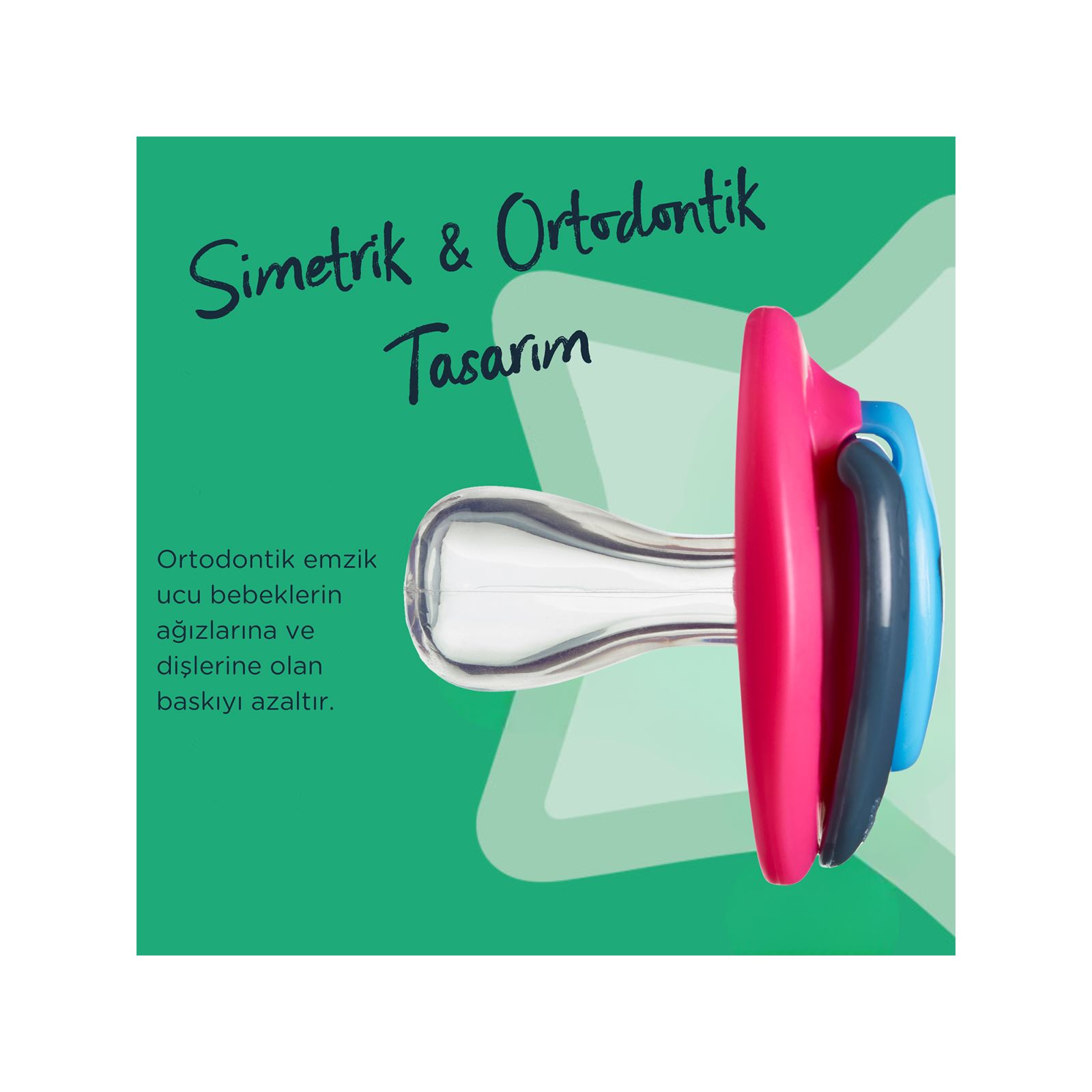 Tommee Tippee Fun Style 2'li Ortodontik Silikon Emzik 0-6 Ay Yeşil