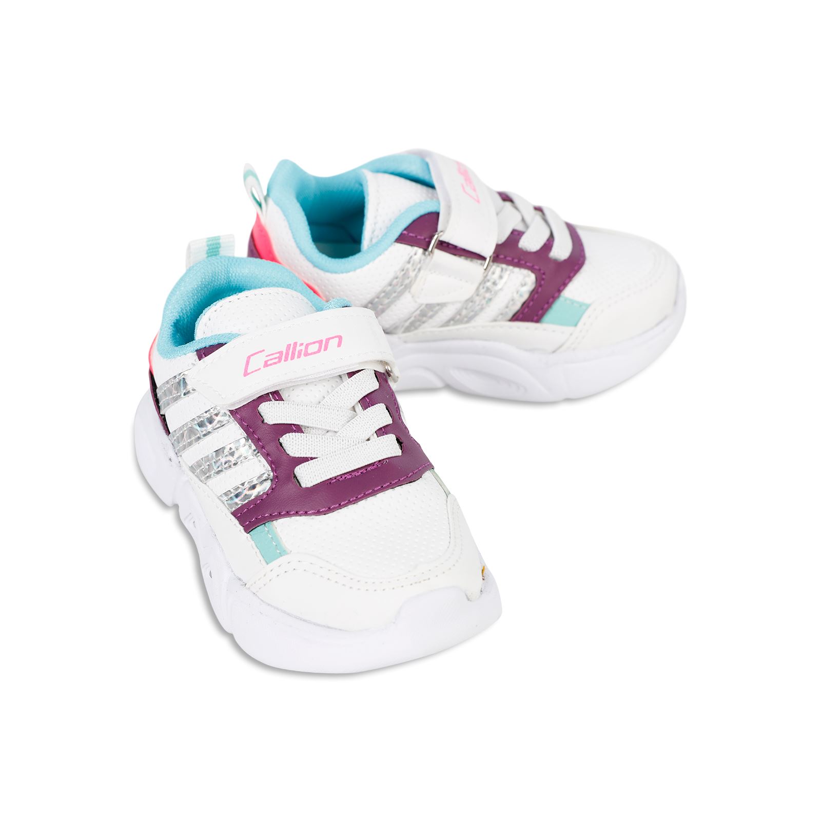 Callion Kız Çocuk Işıklı Spor Ayakkabı 22-25 Numara Beyaz-Mor