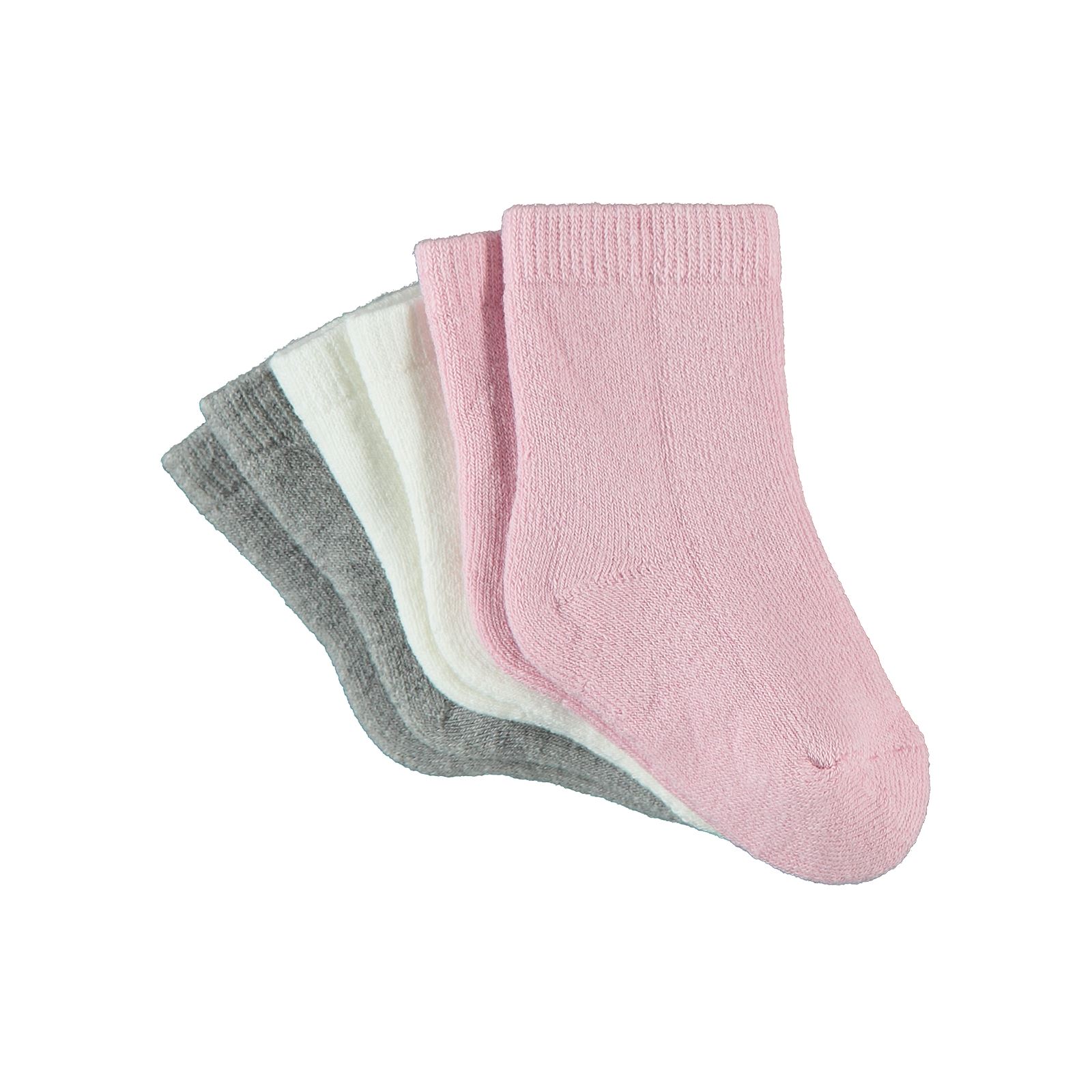 Civil Baby Kız Bebek 3'lü Havlu Çorap Set 6-18 Ay Pembe