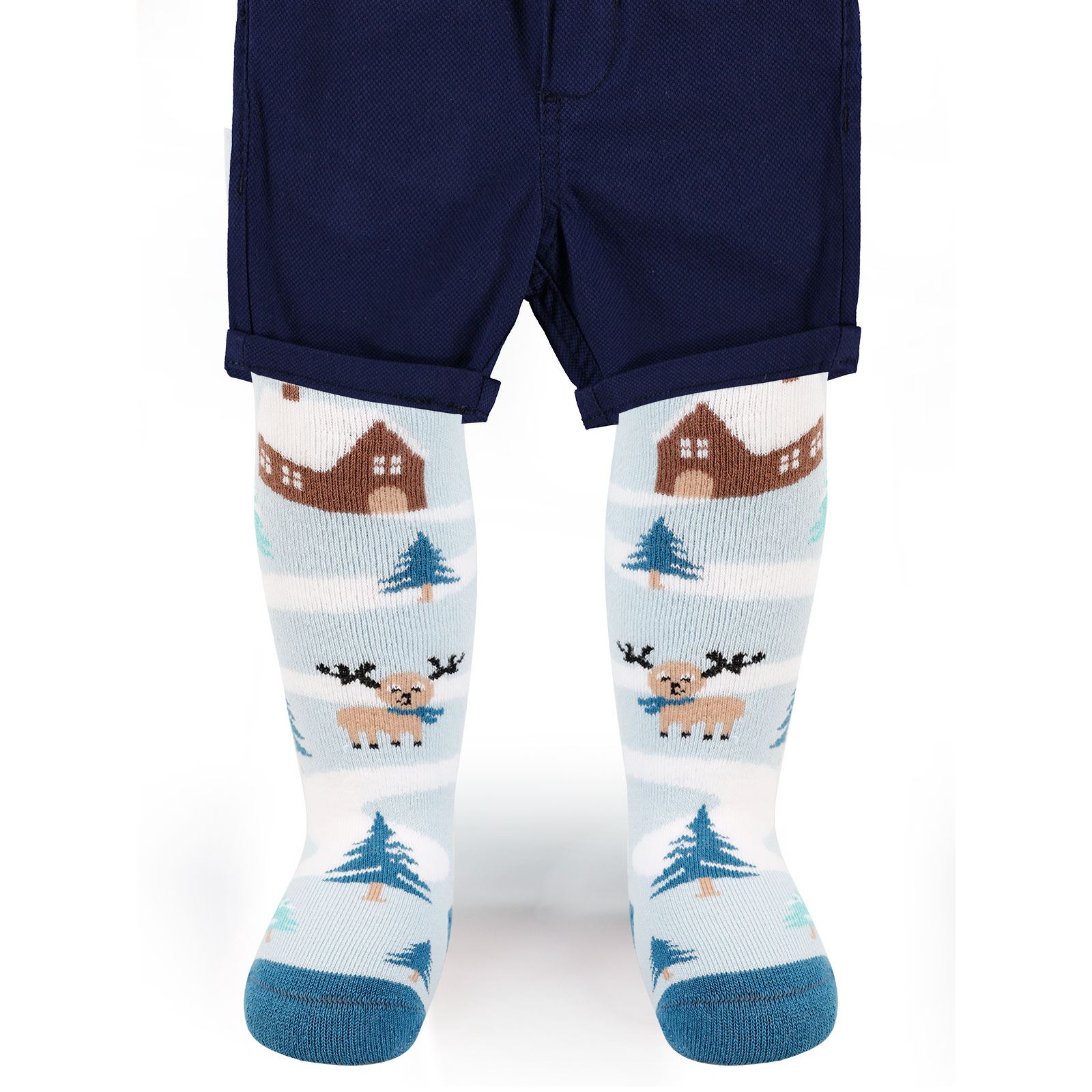 Civil Baby Erkek Bebek Havlu Külotlu Çorap 0-12 Ay Açık Mavi