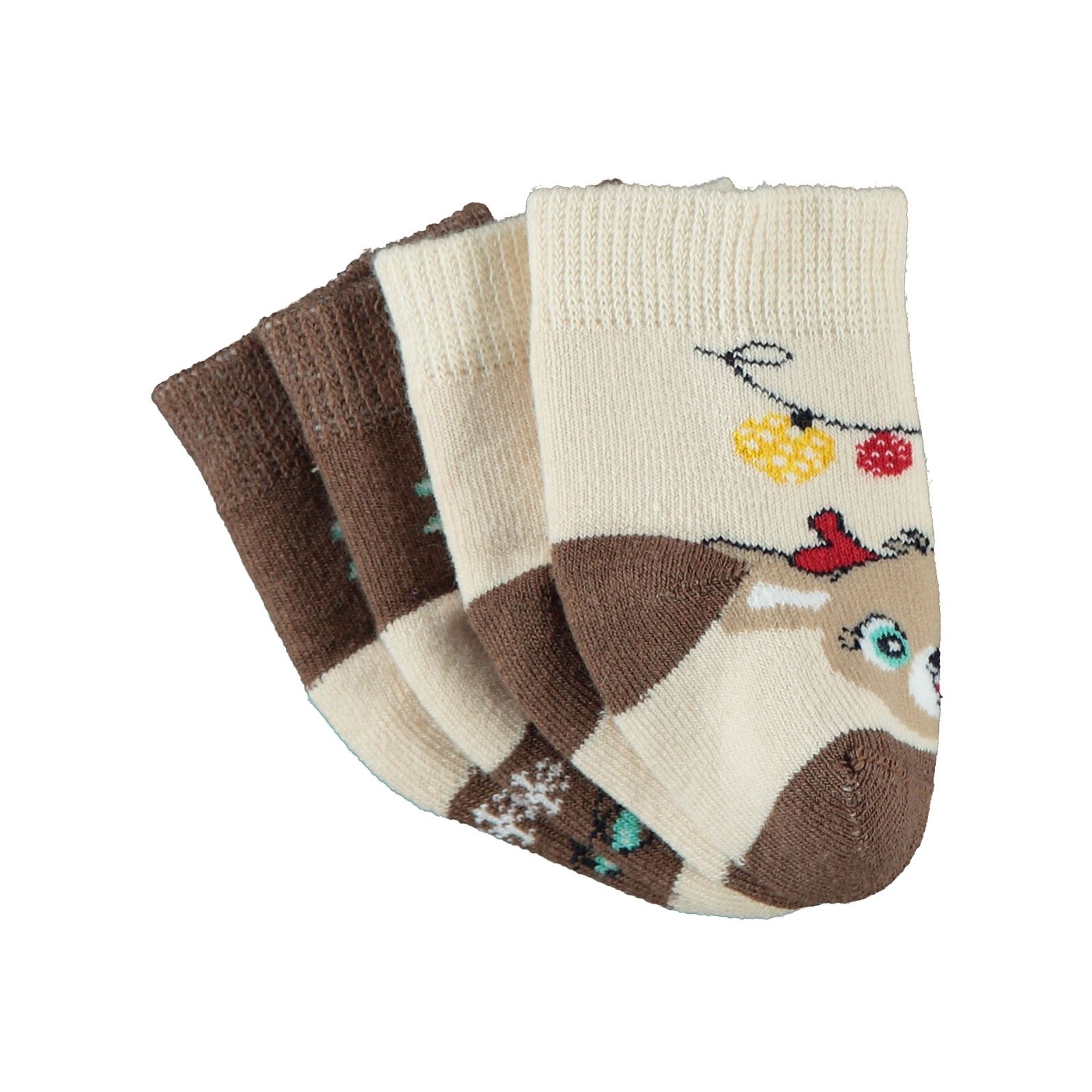 Civil Baby Kız Bebek 2'li Havlu Çorap Set 6-18 Ay Kahve