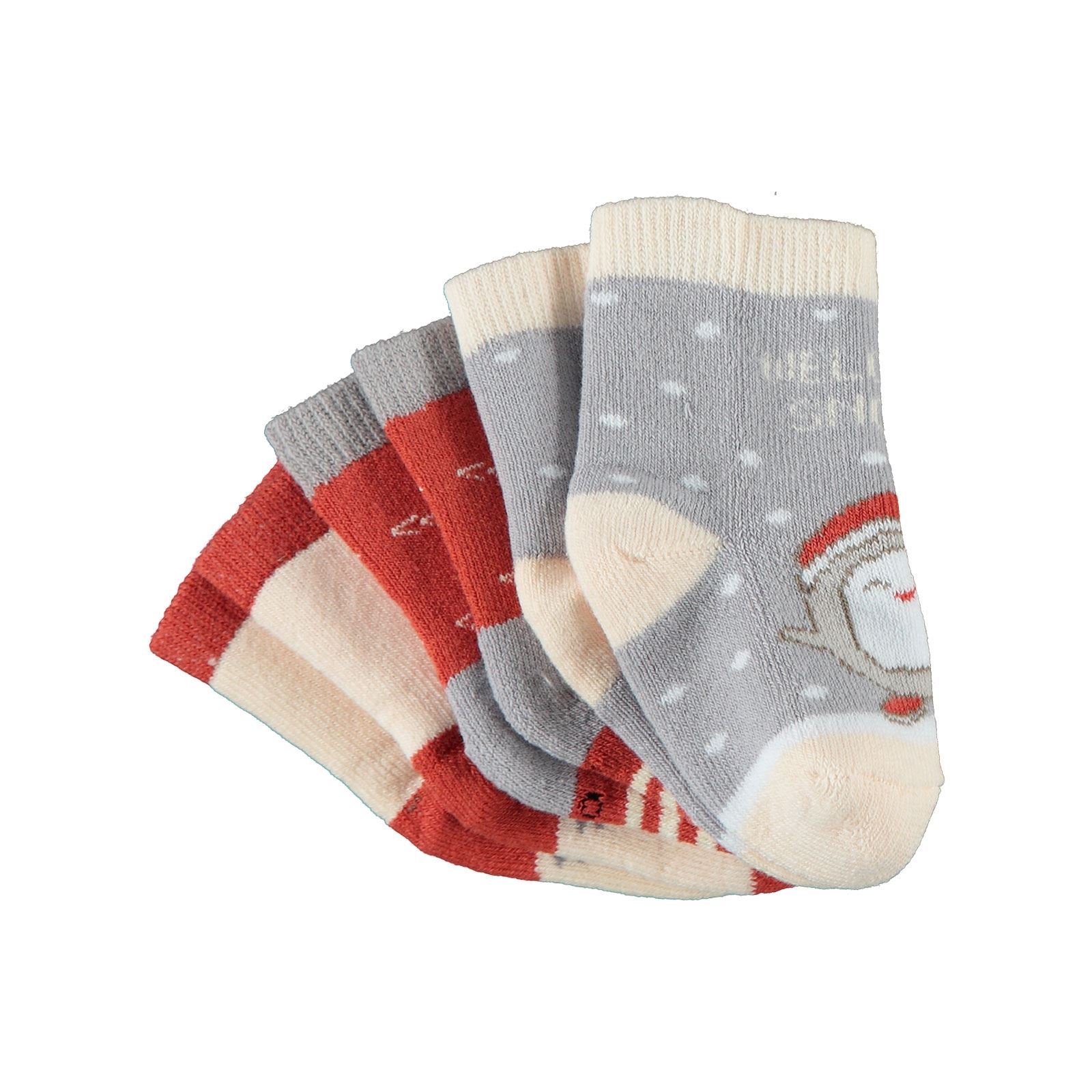 Civil Baby Kız Bebek 3'lü Havlu Çorap Set 0-12 Ay Kiremit