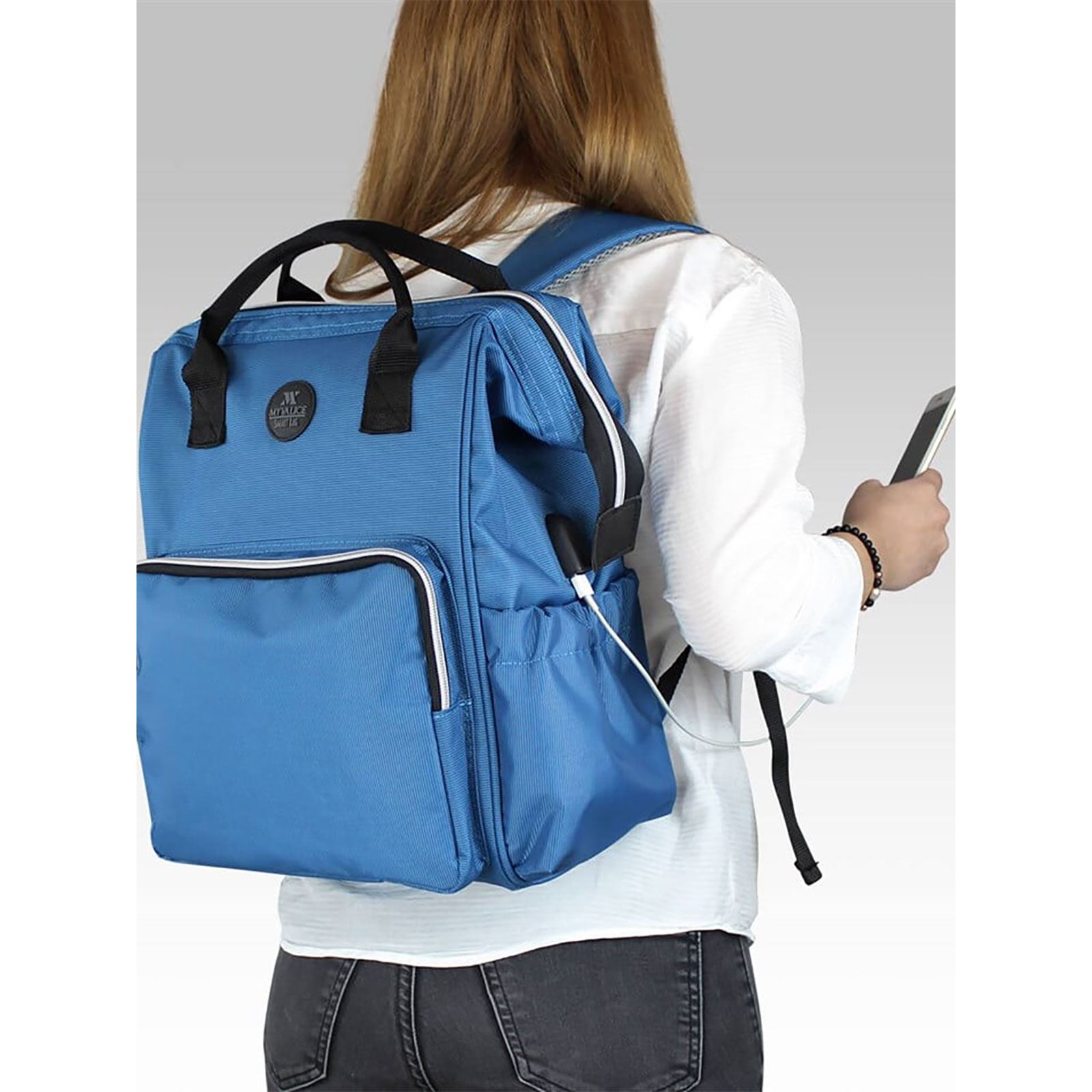 My Valice Smart Bag Usb'li Anne Bebek Bakım Ve Sırt Çantası Mavi