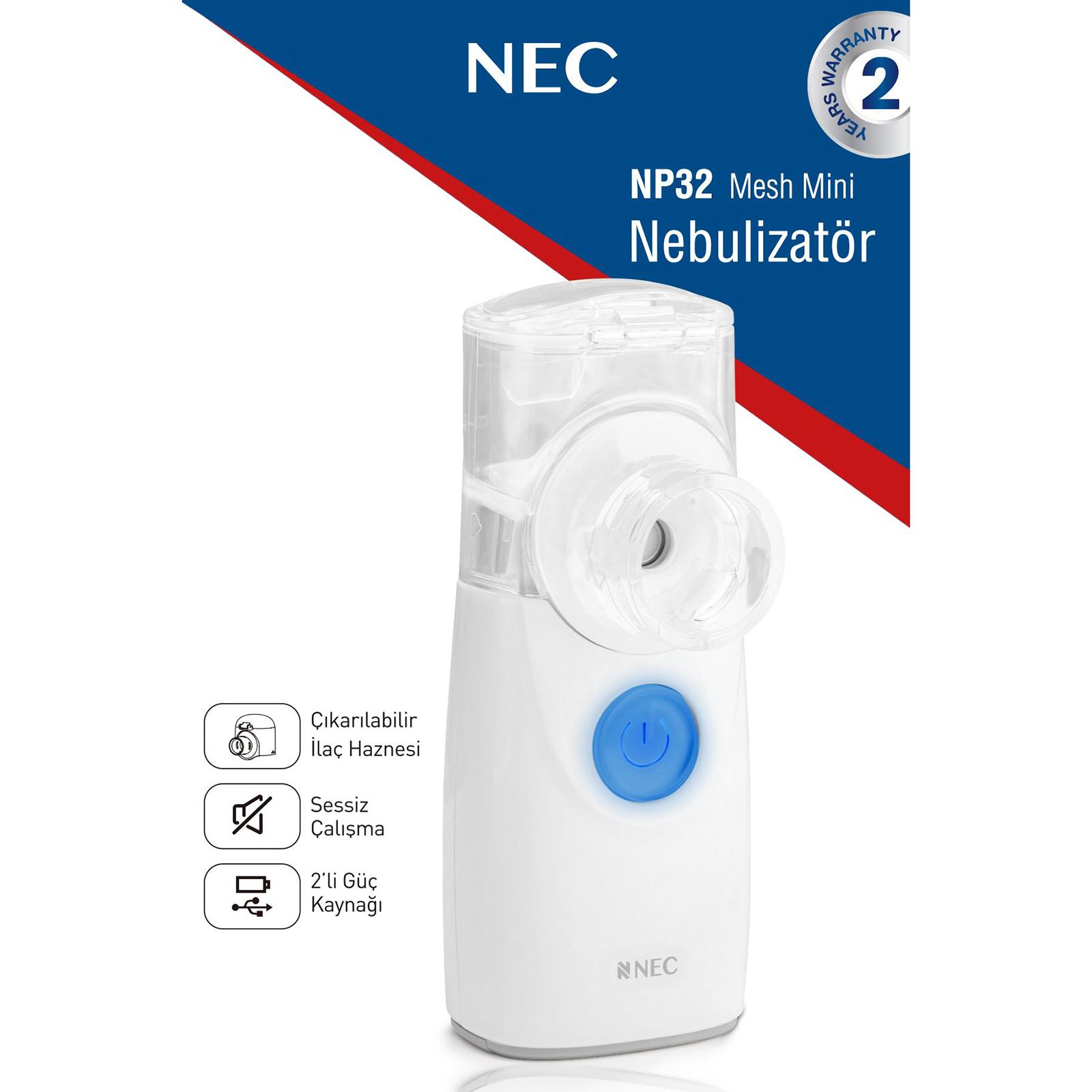 Nec Taşınabilir Mini Mesh Nebulizatör