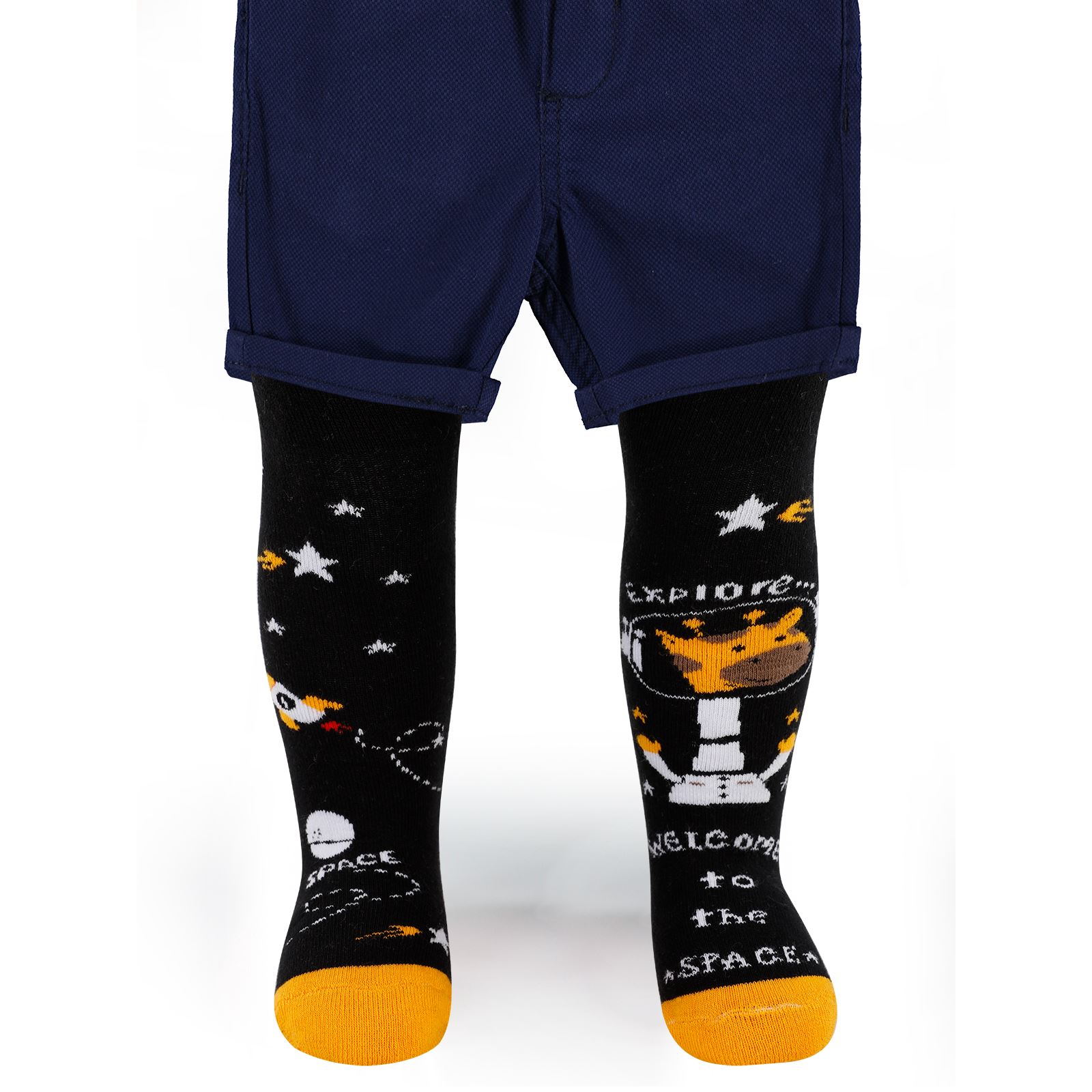 Civil Baby Erkek Bebek Havlu Külotlu Çorap 0-18 Ay Siyah