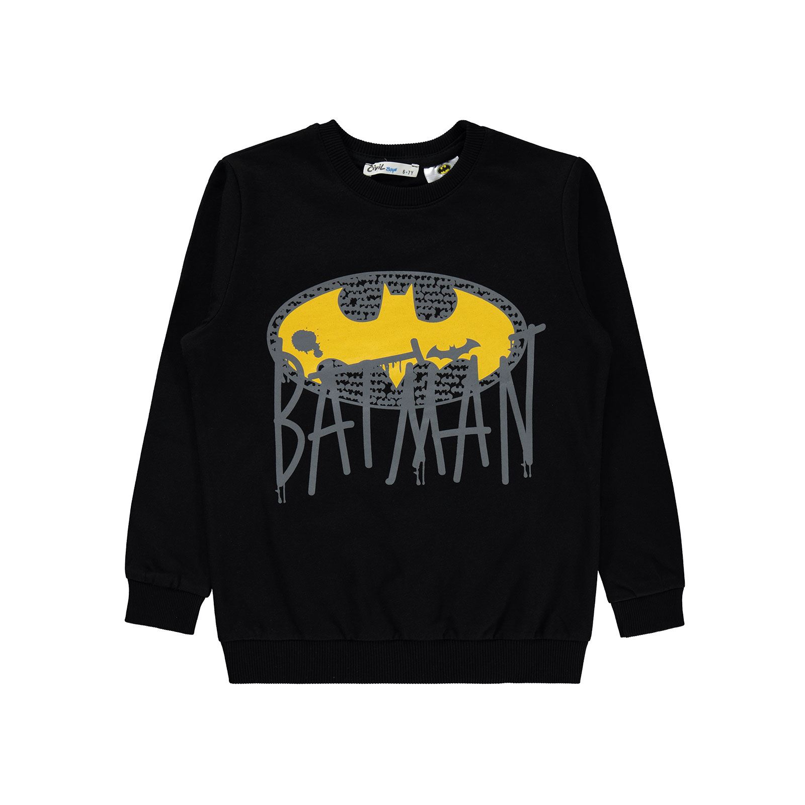 Batman Erkek Çocuk Sweatshirt 10-13 Yaş Siyah