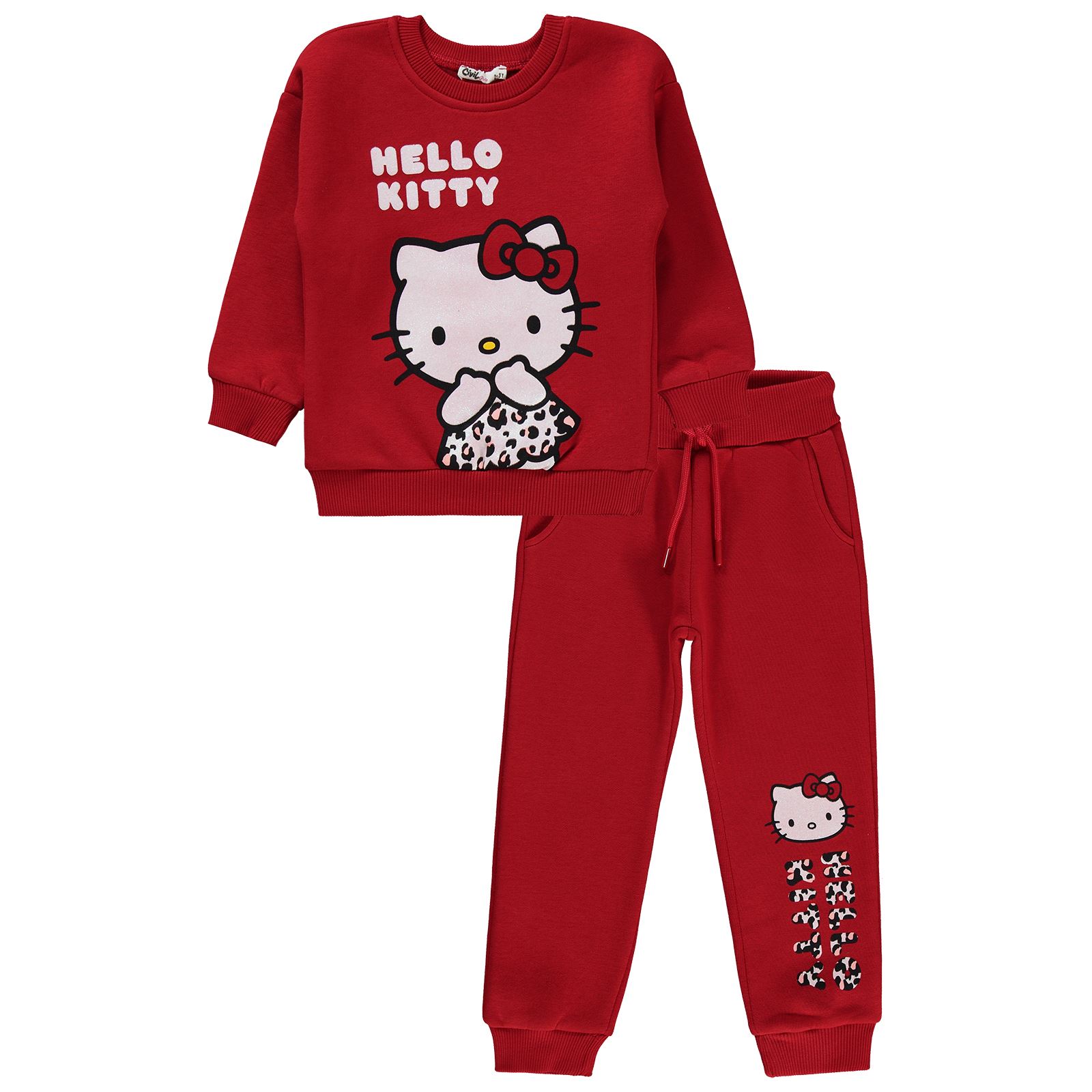 Hello Kitty Kız Çocuk Eşofman Takımı 2-5 Yaş Kırmızı