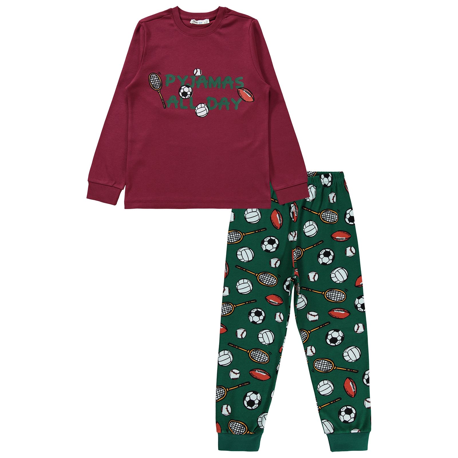 Civil Boys Erkek Çocuk Pijama Takımı 10-13 Yaş Çam Yeşili
