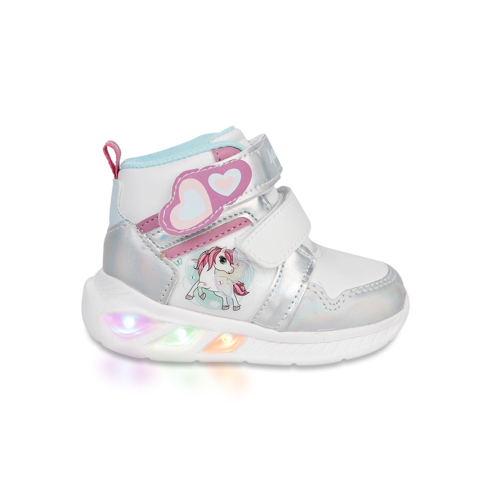Kinetix Kız Çocuk Işıklı Spor Ayakkabı 21-25 Numara Beyaz