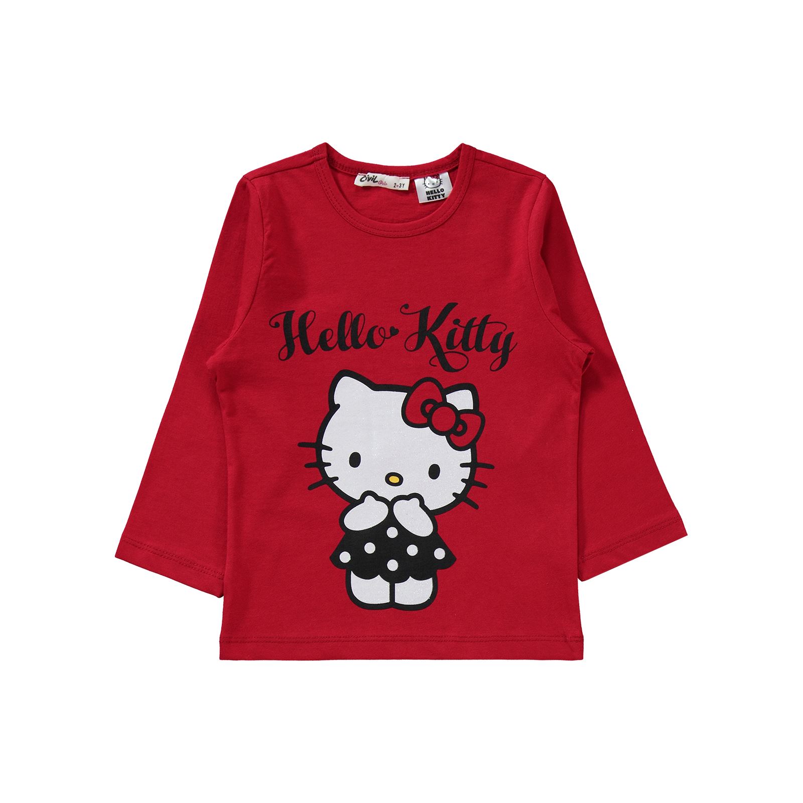 Hello Kitty Kız Çocuk Pijama Takımı 2-5 Yaş Kızıl