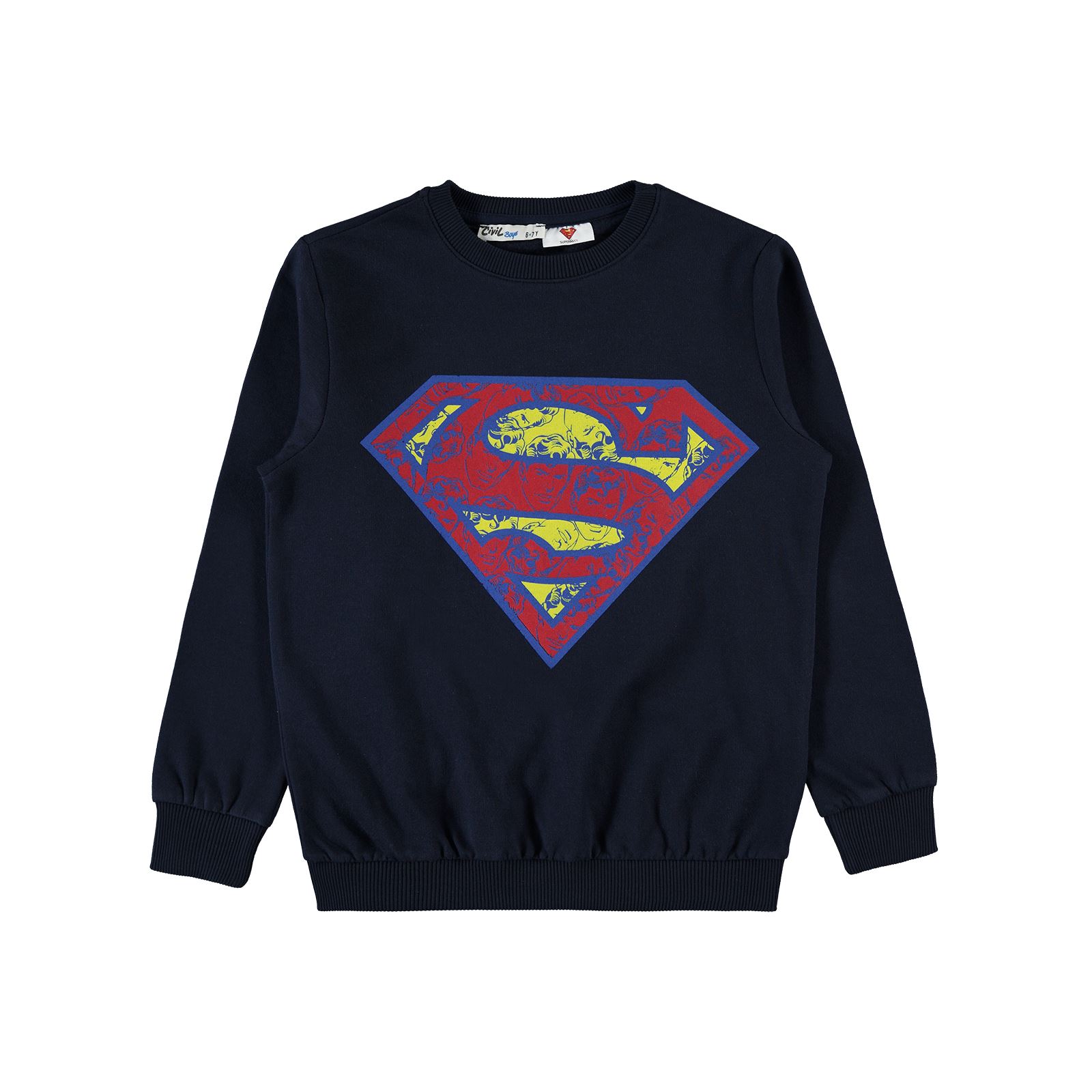 Superman Erkek Çocuk Sweatshirt 6-9 Yaş Lacivert