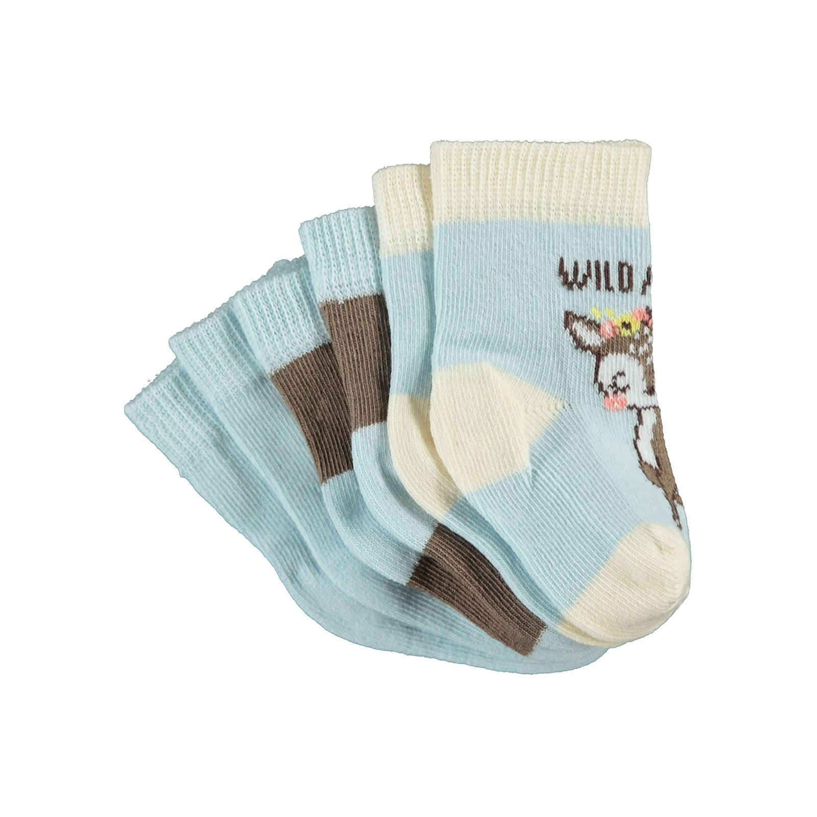 Civil Baby Kız Bebek 3'lü Çorap Set 6-18 Ay Mavi