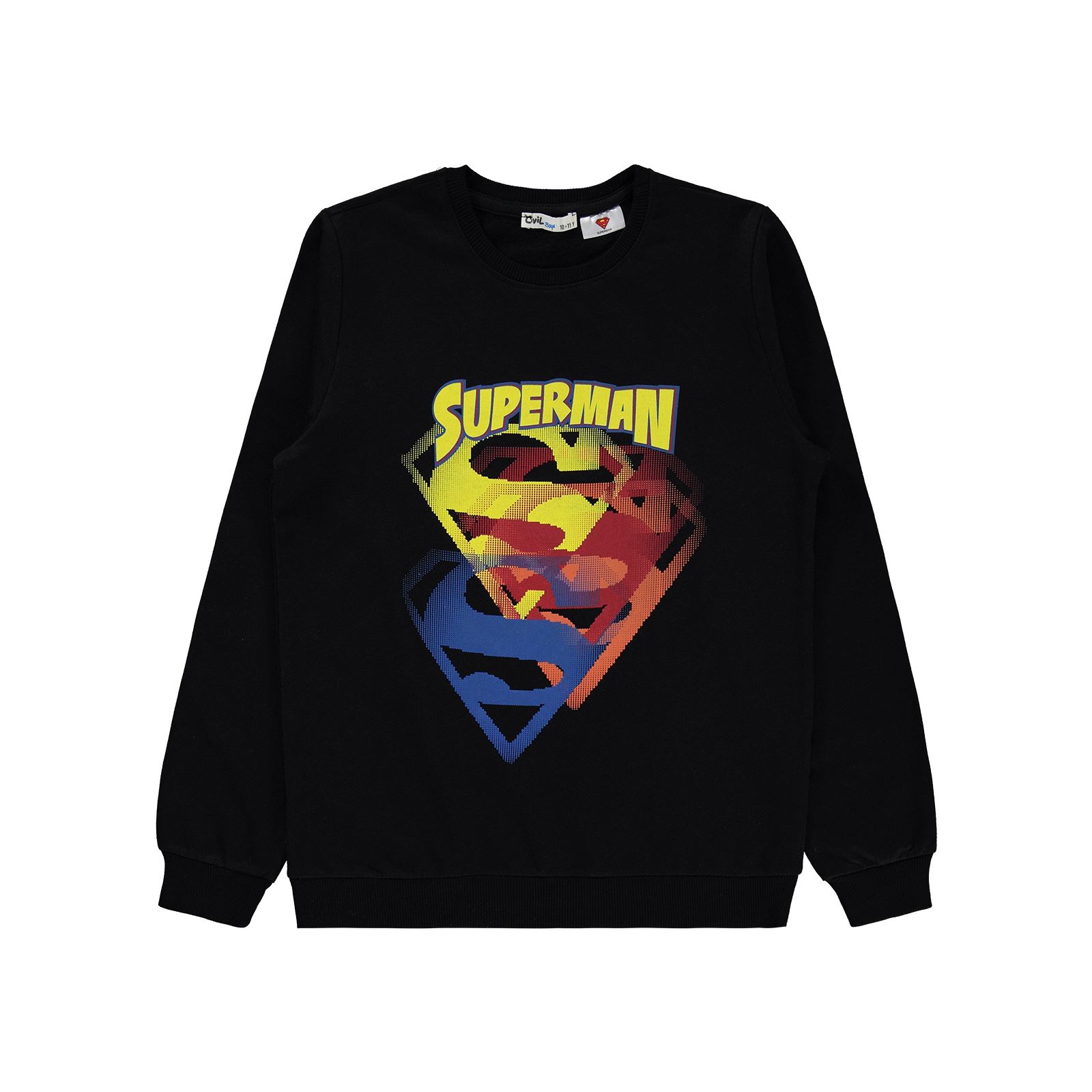 Superman Erkek Çocuk Sweatshirt 10-13 Yaş Siyah