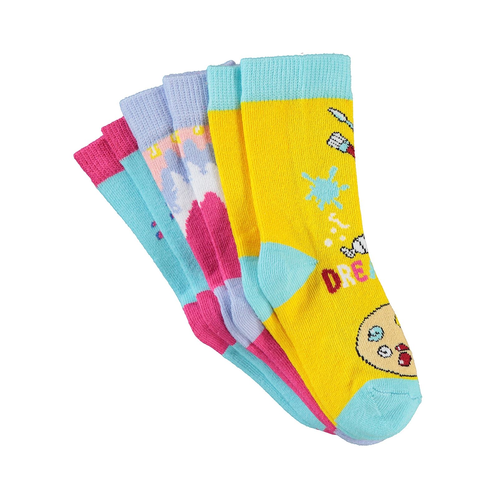 Civil Socks Kız Çocuk 3'lü Soket Çorap 3-11 Yaş Mavi