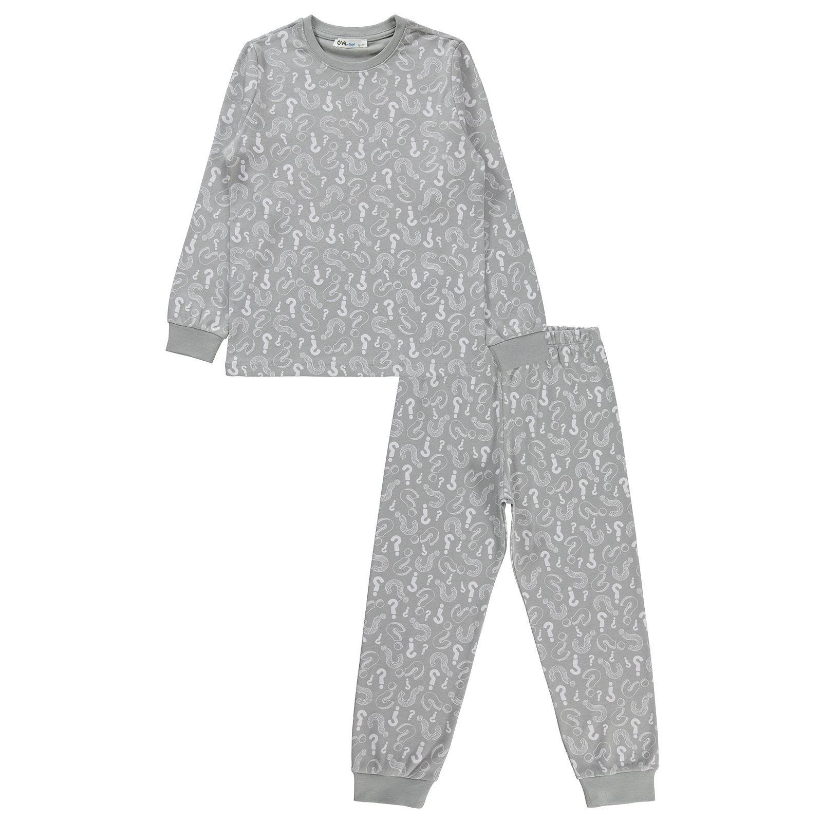 Civil Boys Erkek Çocuk Pijama Takımı 10-13 Yaş Gri