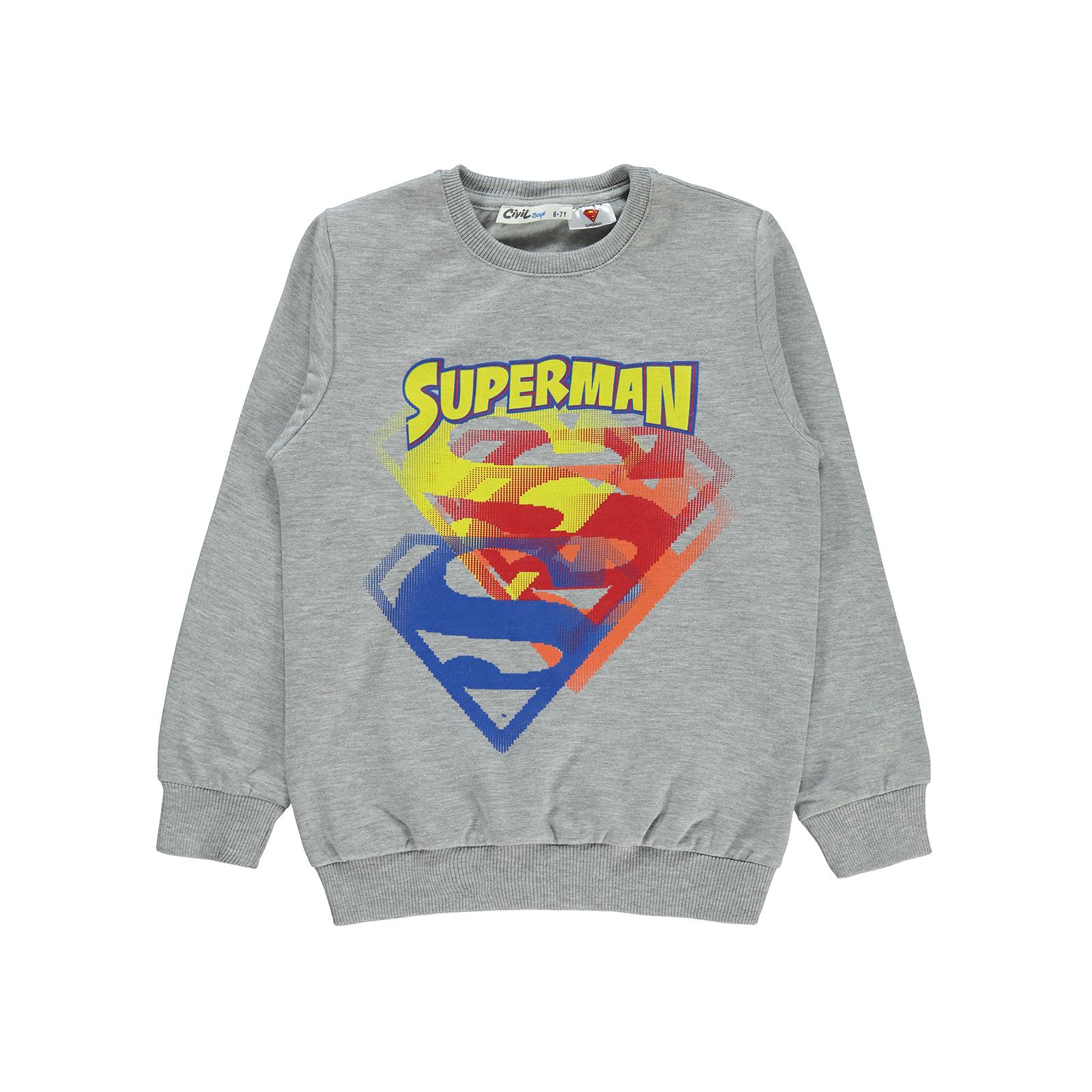 Superman Erkek Çocuk Sweatshirt 6-9 Yaş Grimelanj